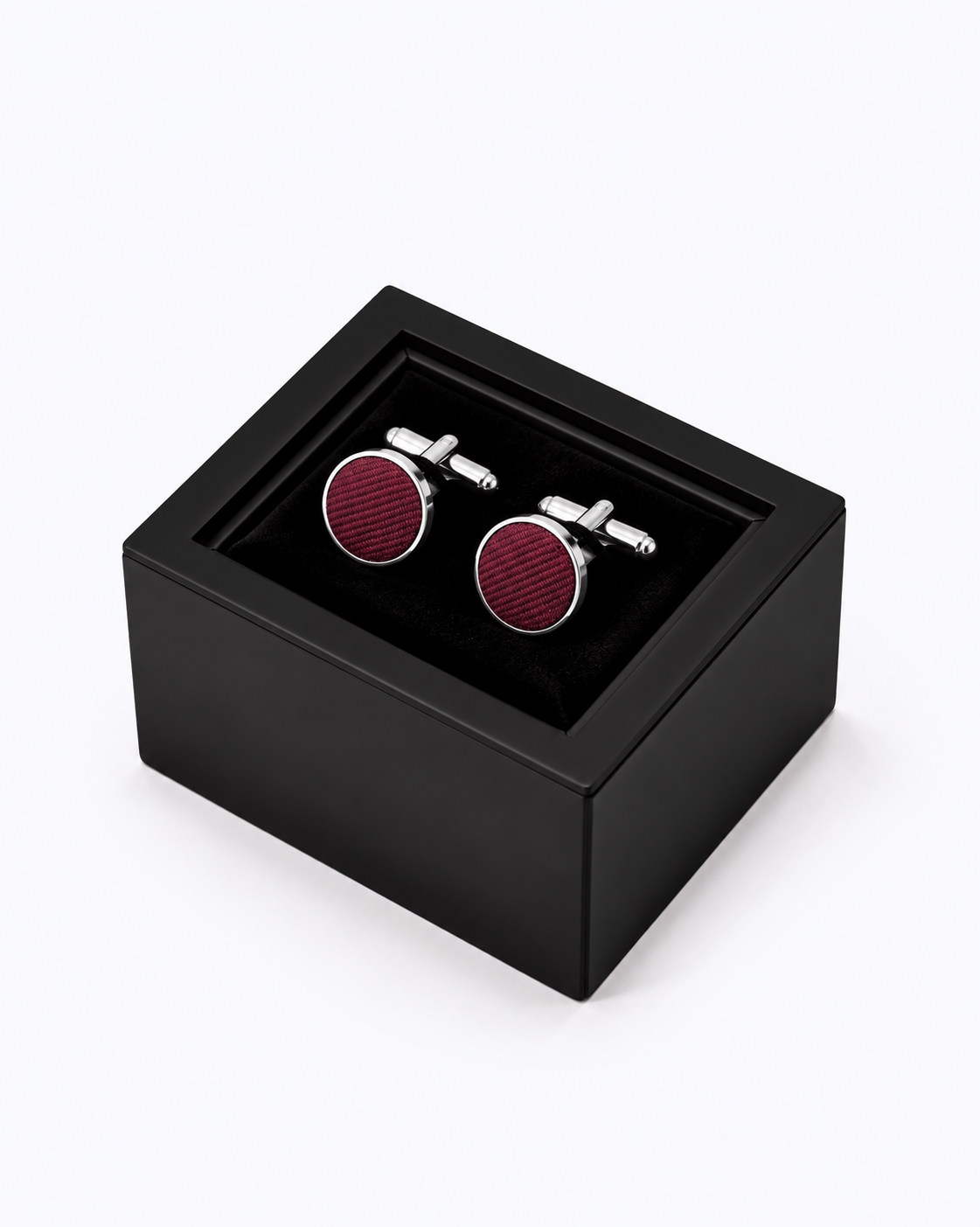 Twill Silk Tie and Cufflinks Gift Set - Red