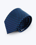 Diamond Grid Silk Jacquard Tie - Blue