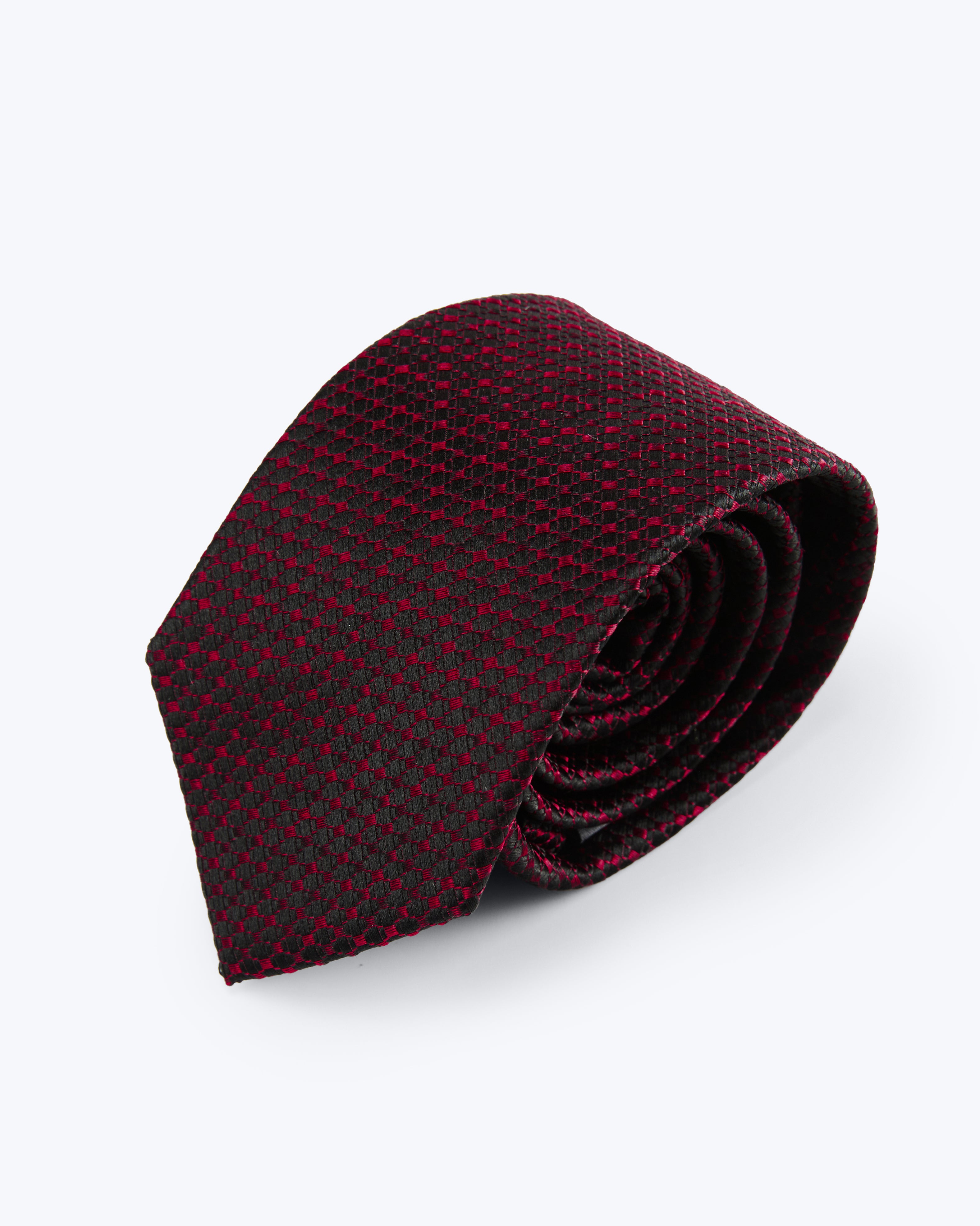 Micro Check Red Black Silk Tie - KNOTTERY & CO. Silk Tie
