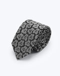 Poppy Blooms Silk Jacquard Tie - Grey
