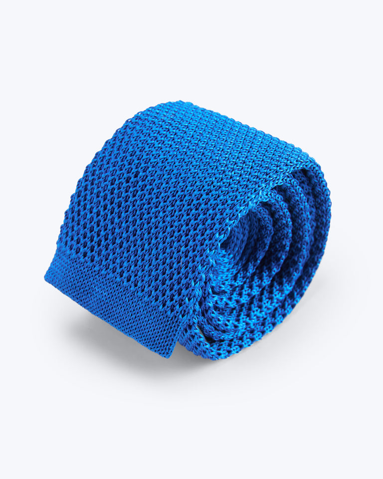 Classic Knit Silk Tie - Royal Blue | Men's Ties | Silk Necktie