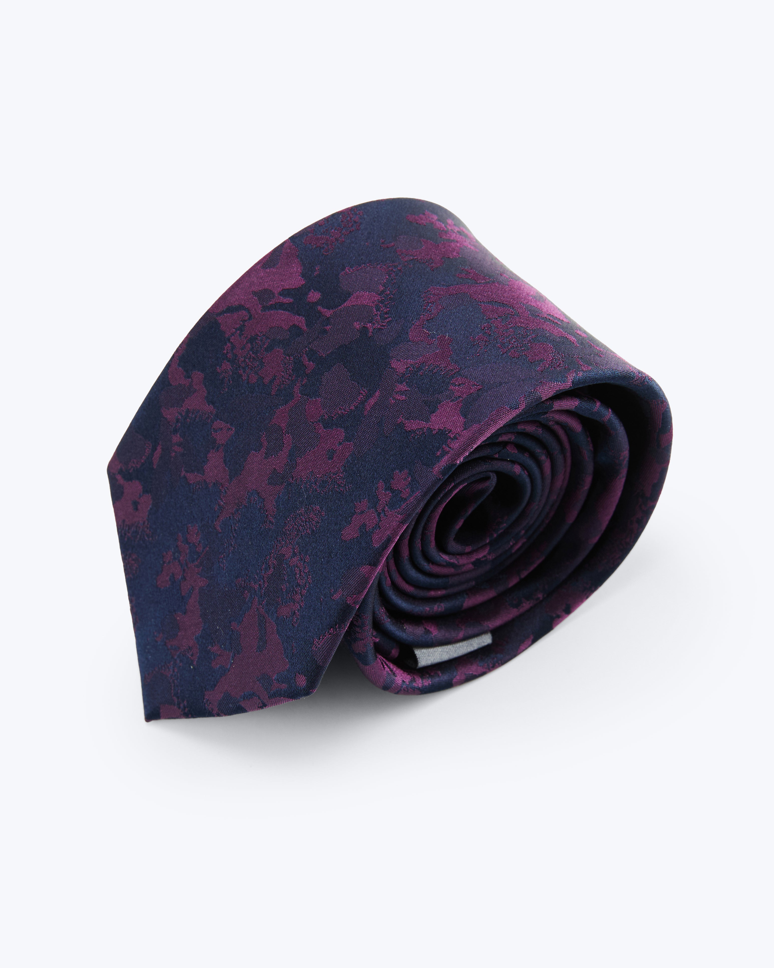 Marble Cloud Silk Jacquard Tie - Purple
