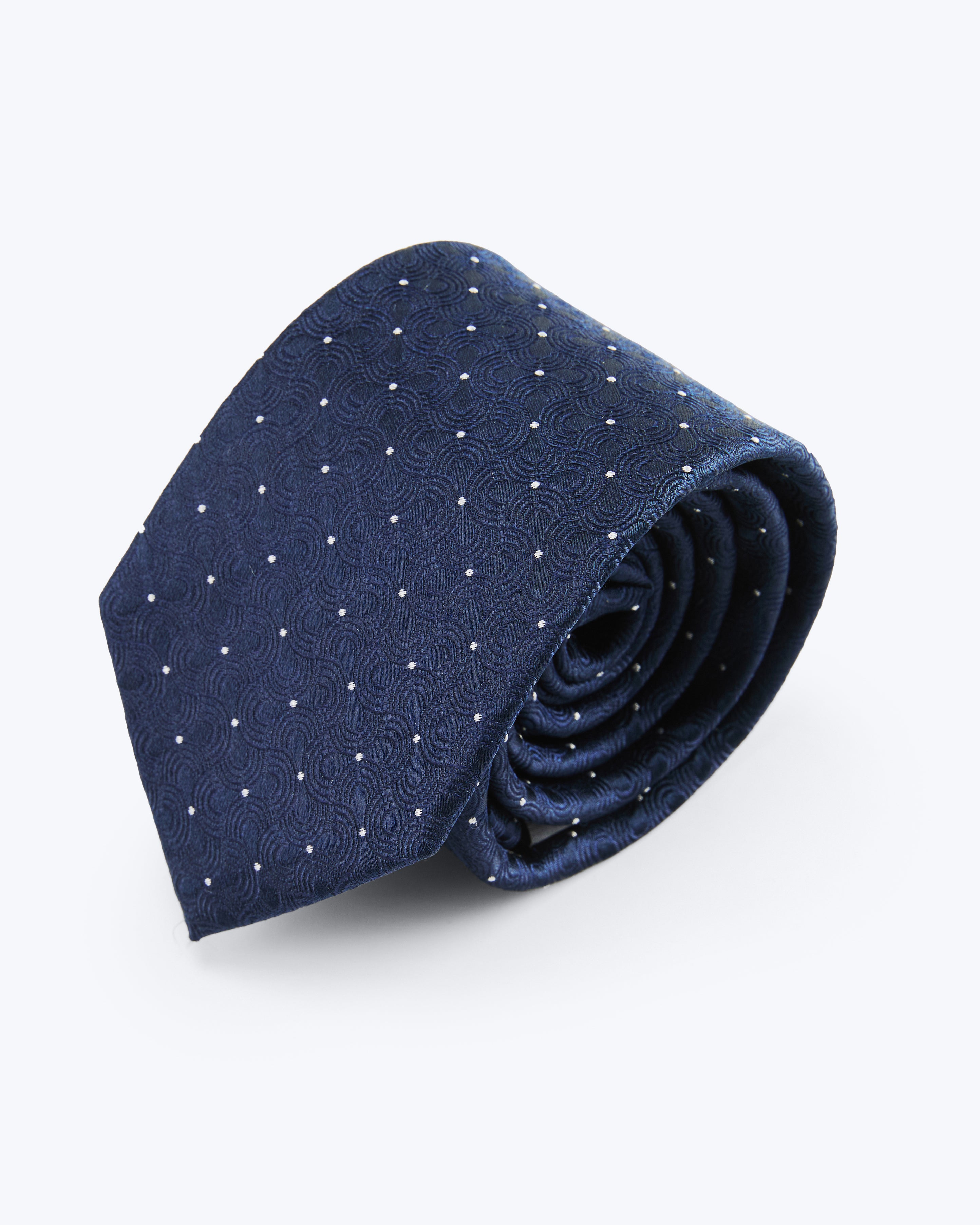 Seigaiha Silk Jacquard Tie - Blue