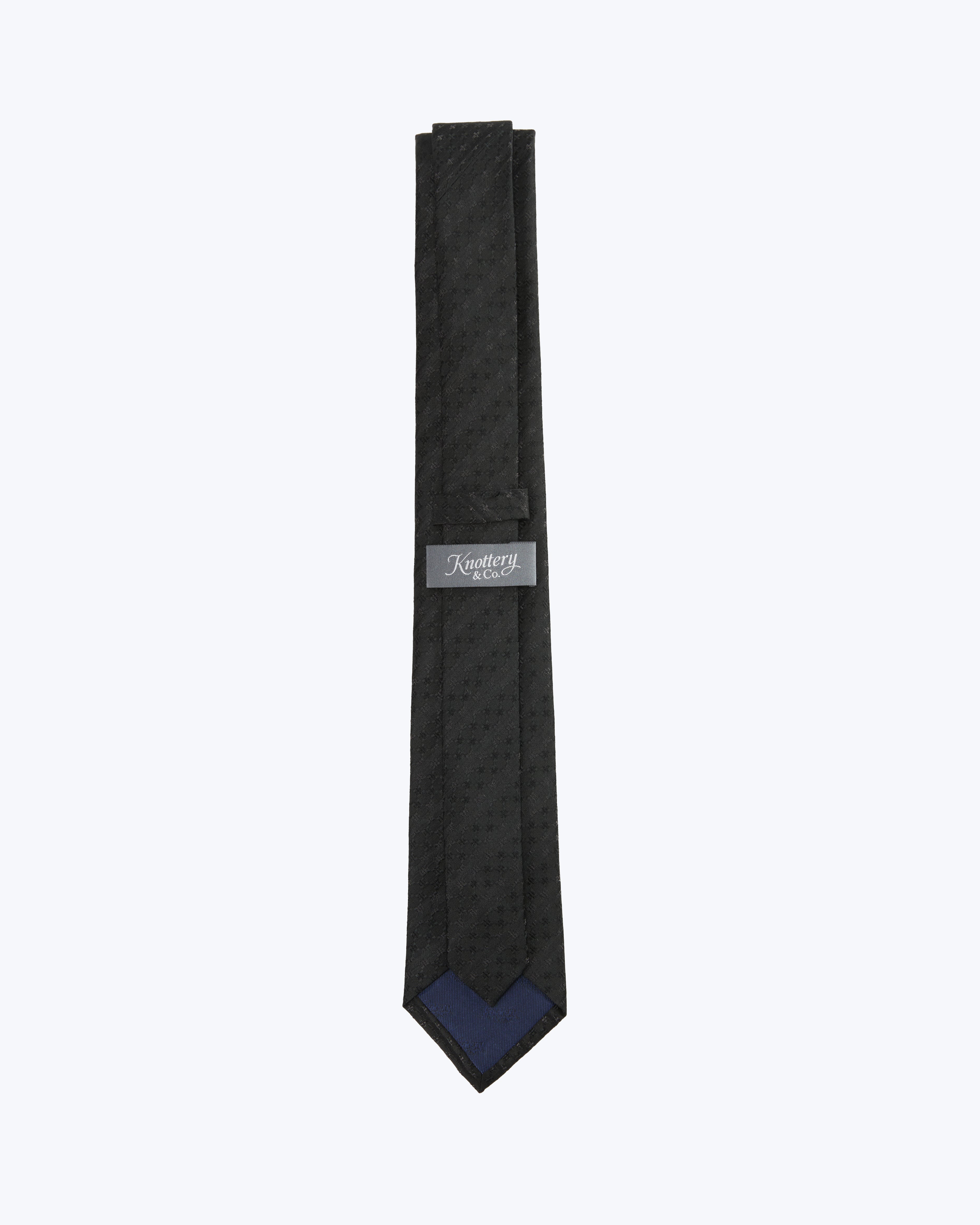 Subtle Cross Silk Jacquard Tie - Black