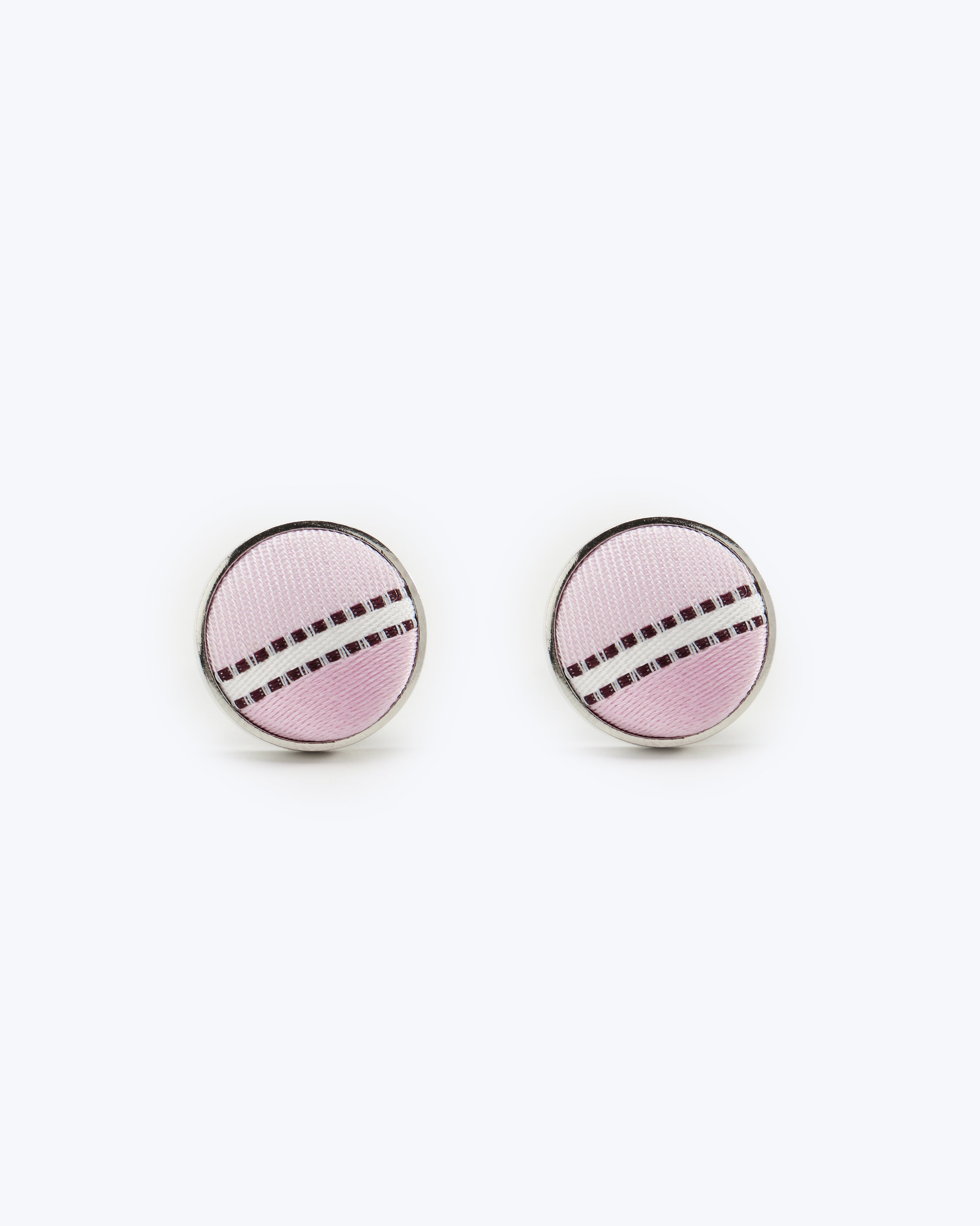 Soft Striped Silk Cufflinks - Pink