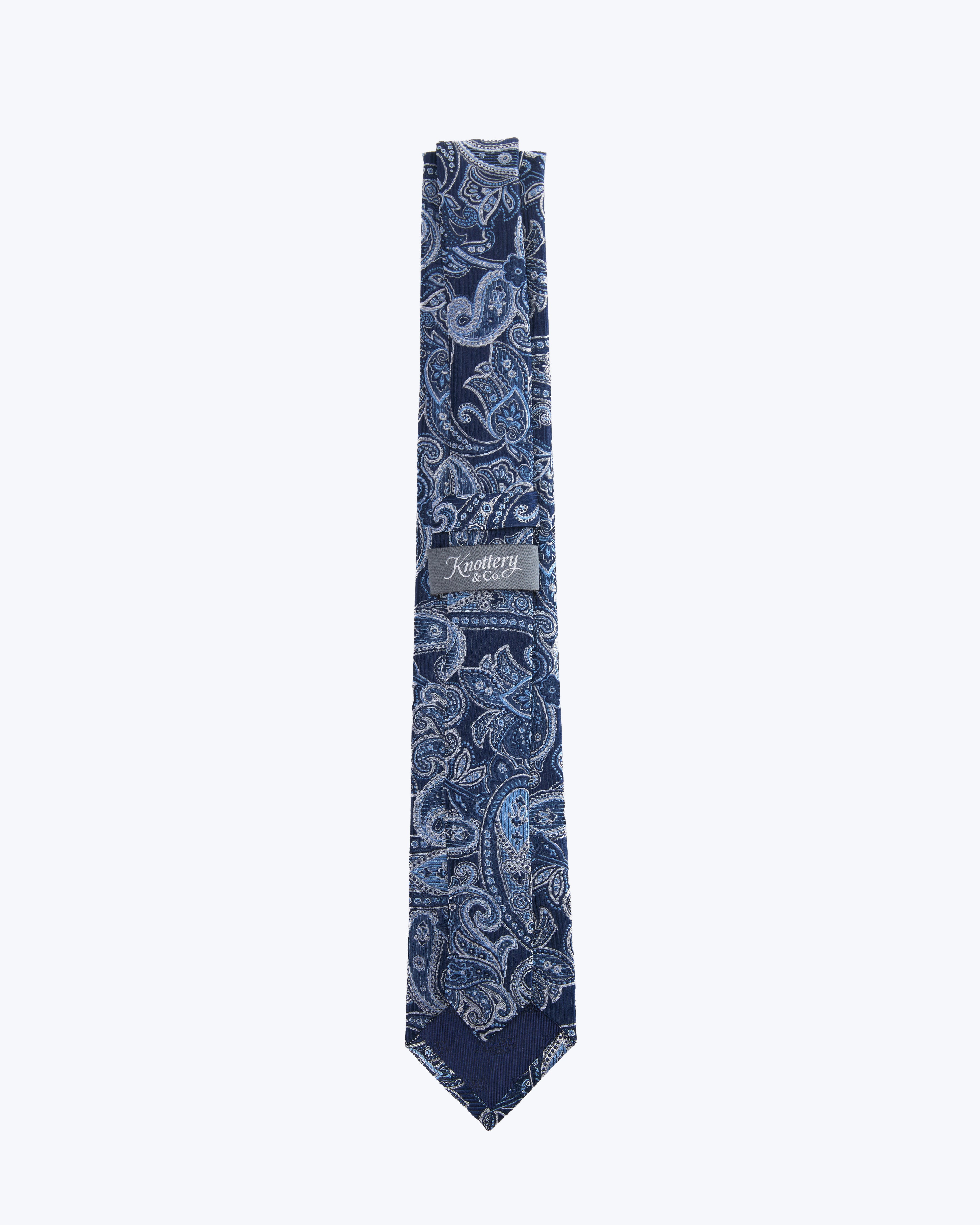 Paisley Silk Jacquard Tie - Midnight Blue