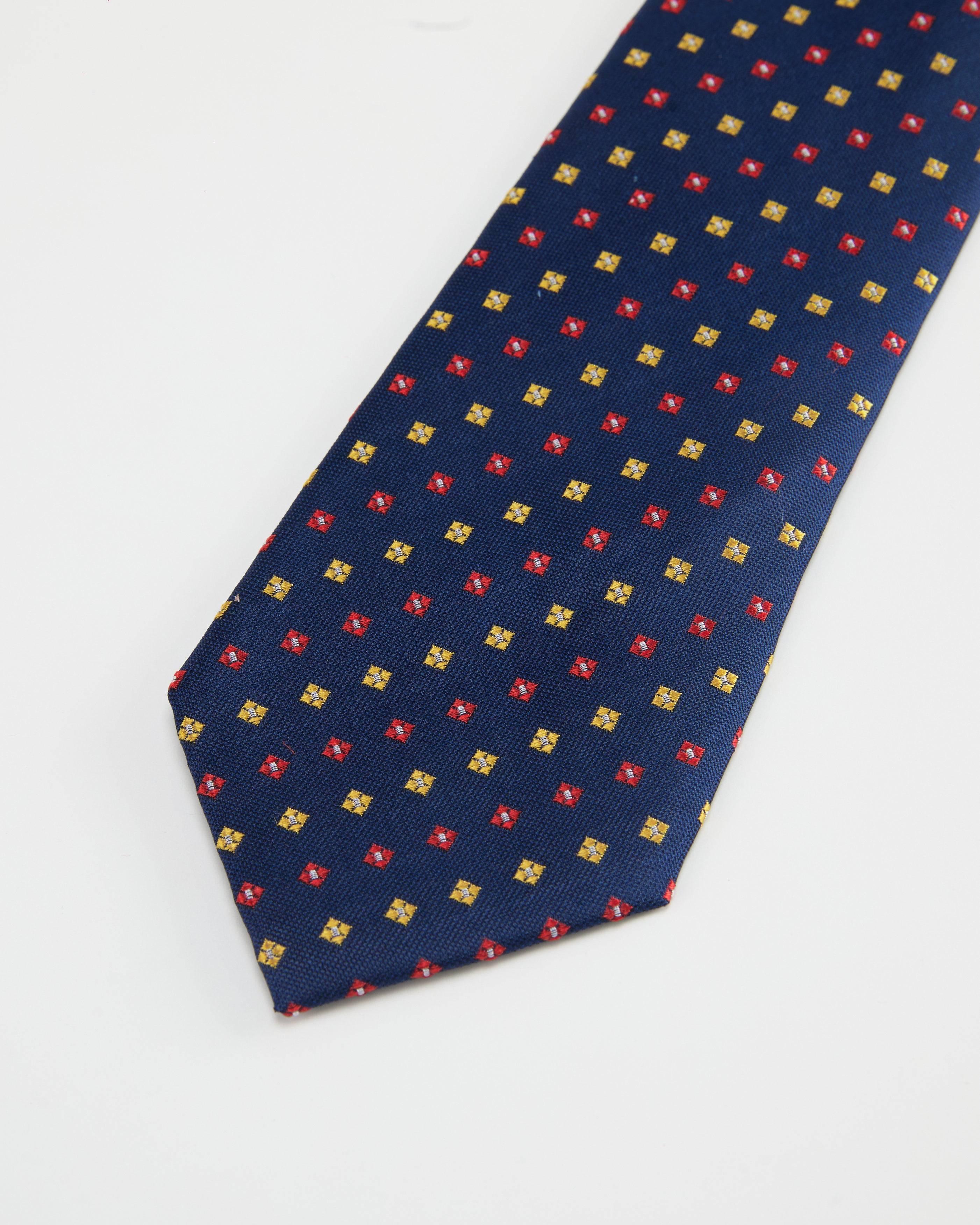 Diamond Blossom Navy Silk Tie