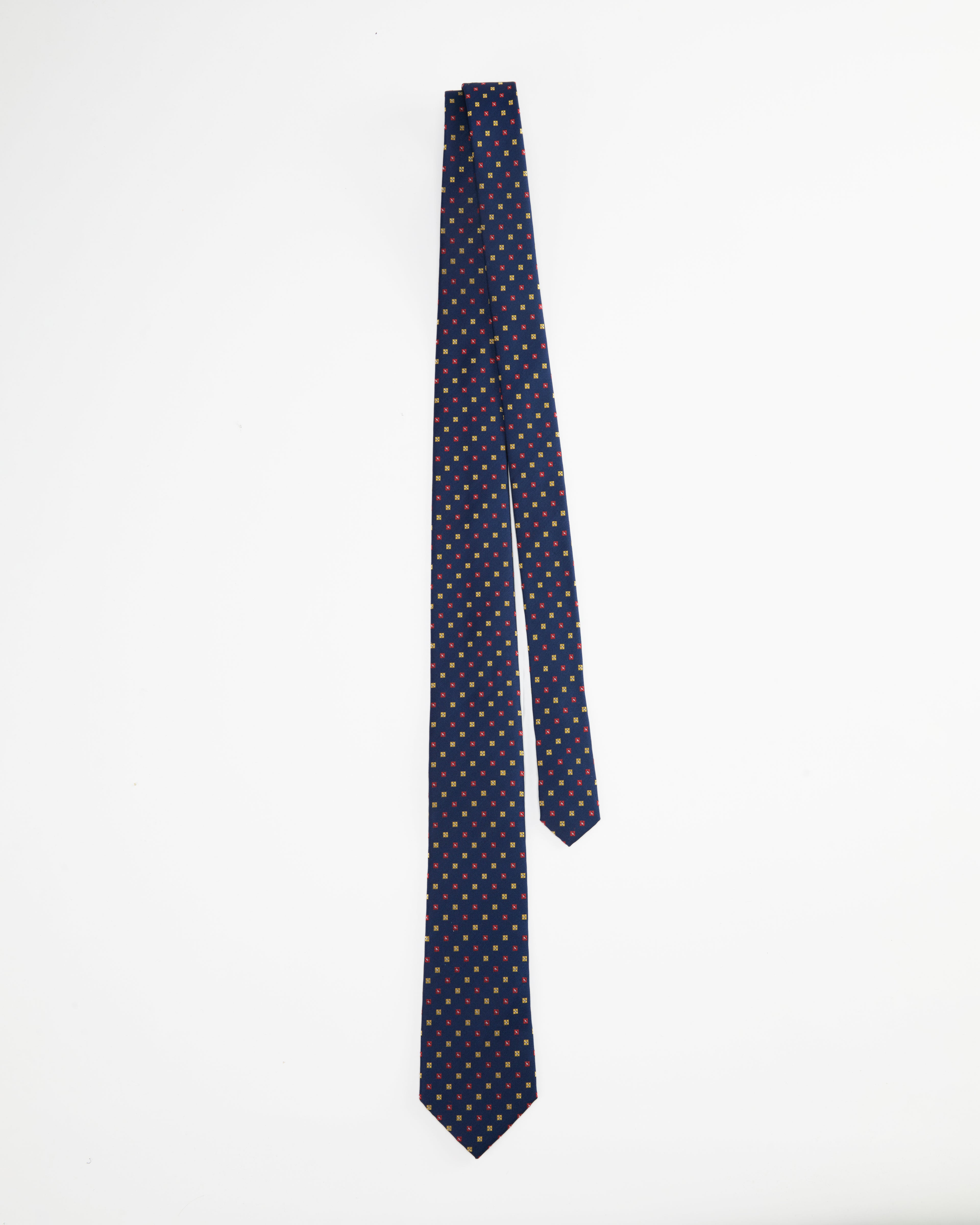 Diamond Blossom Navy Silk Tie