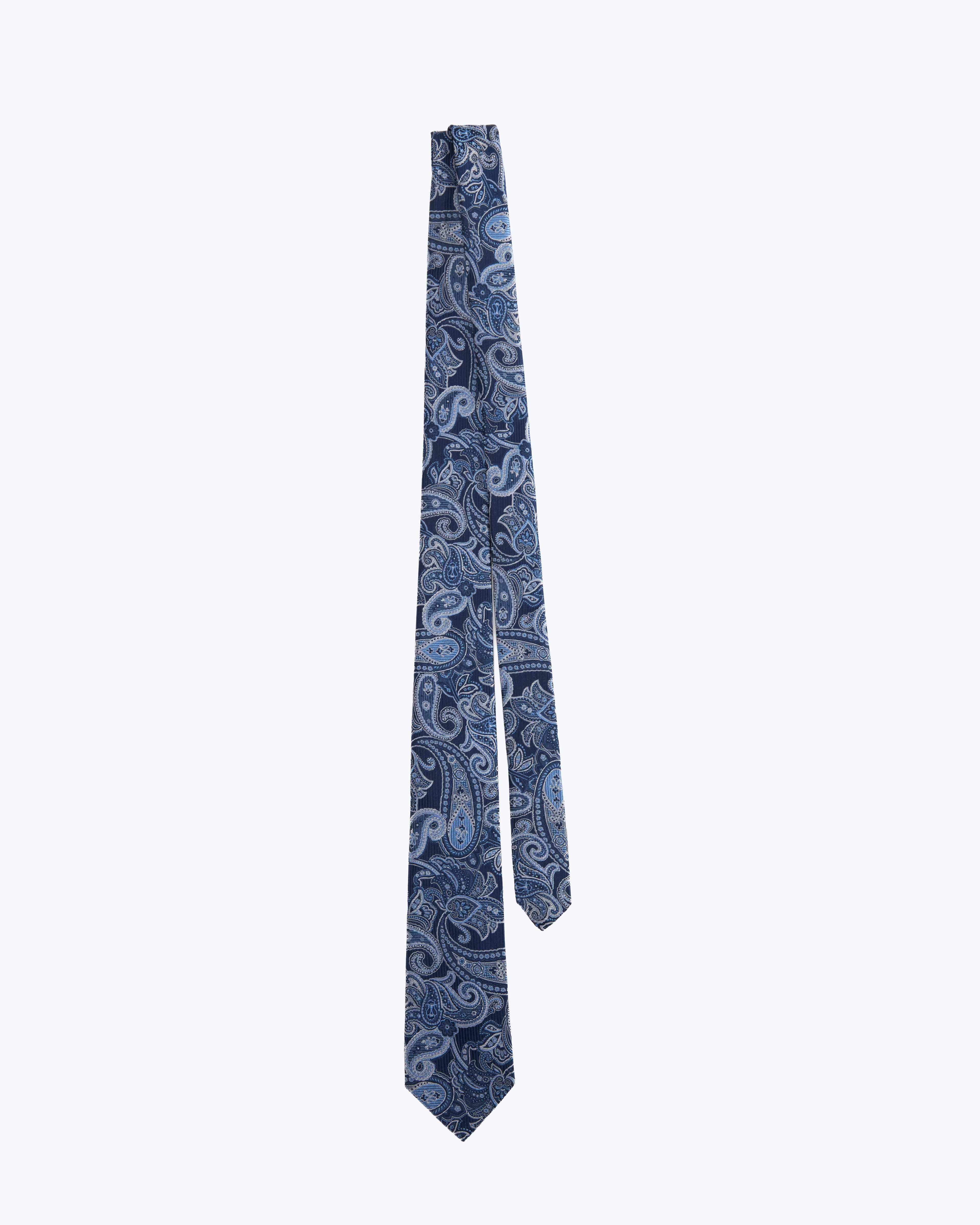 Paisley Silk Jacquard Tie - Midnight Blue