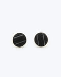 Pinstripe Silk Cufflinks - Jet Black