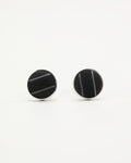 Black Stripe Silk Cufflinks - KNOTTERY & CO. Cufflinks