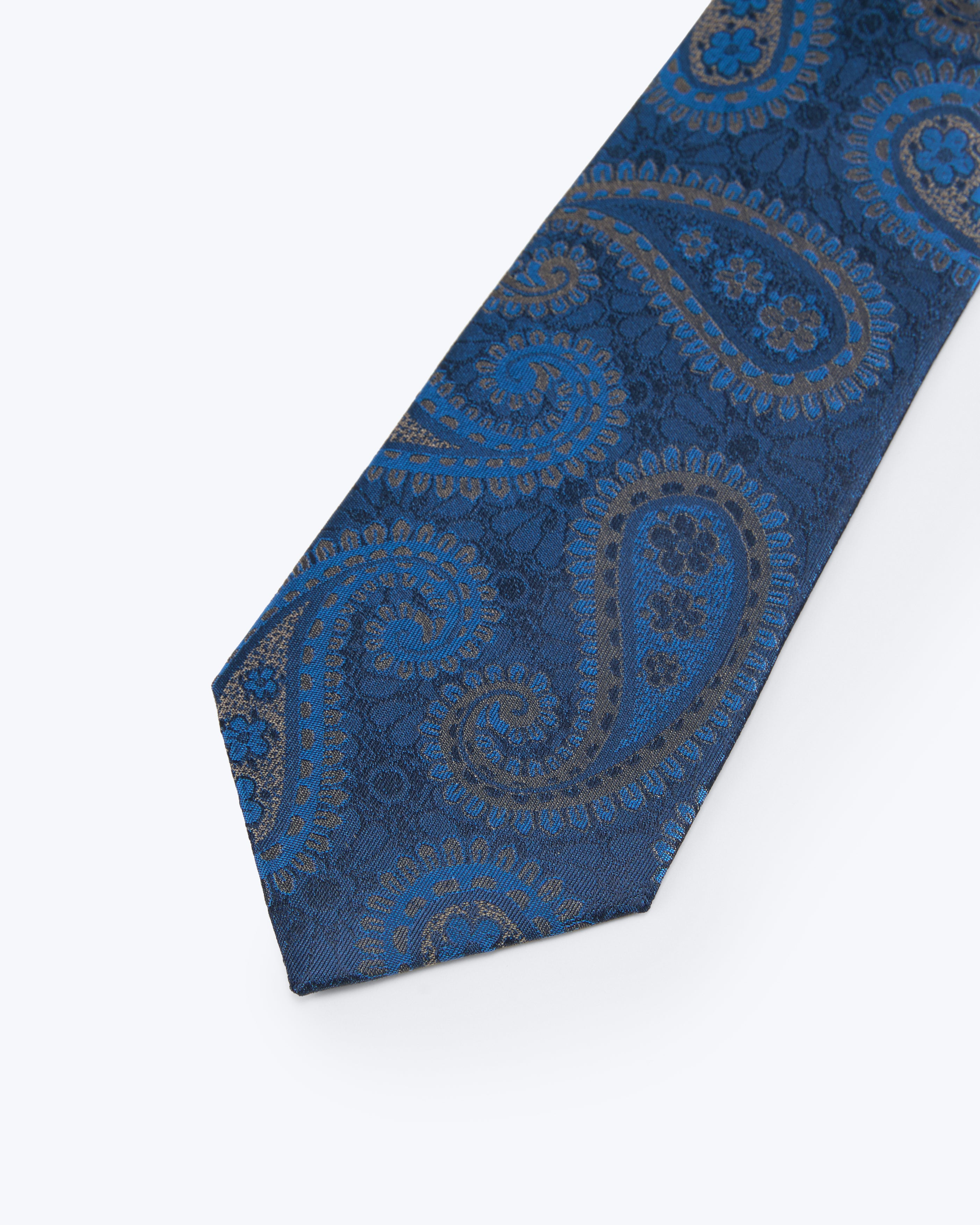 Paisley Silk Jacquard Tie - Deep Blue