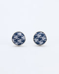 Houndstooth Heritage Navy Silk Cufflinks - KNOTTERY & CO. Cufflinks