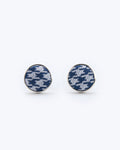 Houndstooth Heritage Silk Cufflinks - Navy