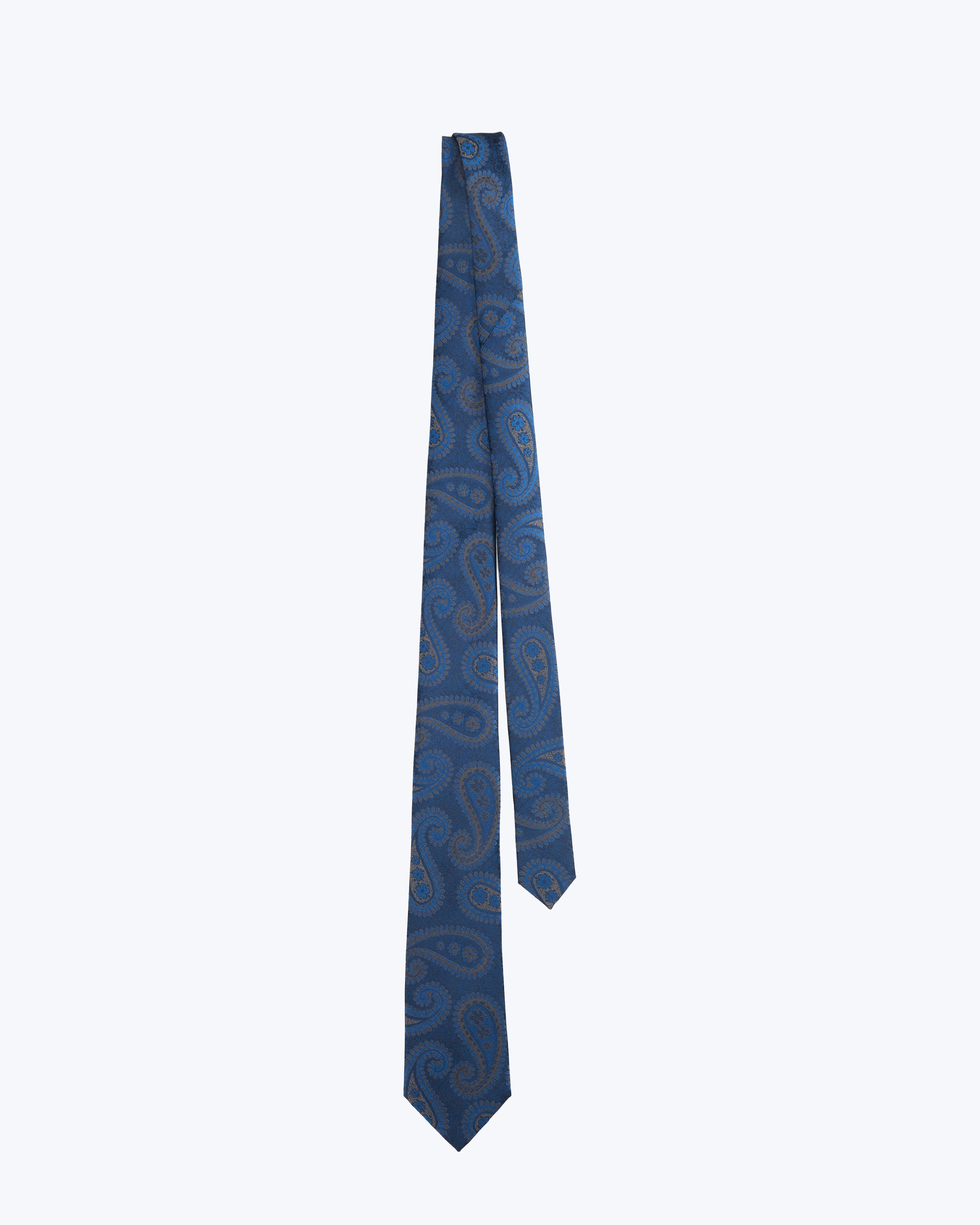 Paisley Silk Jacquard Tie - Deep Blue