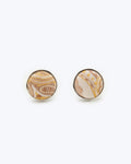 Paisley Silk Cufflinks - Cream Gold