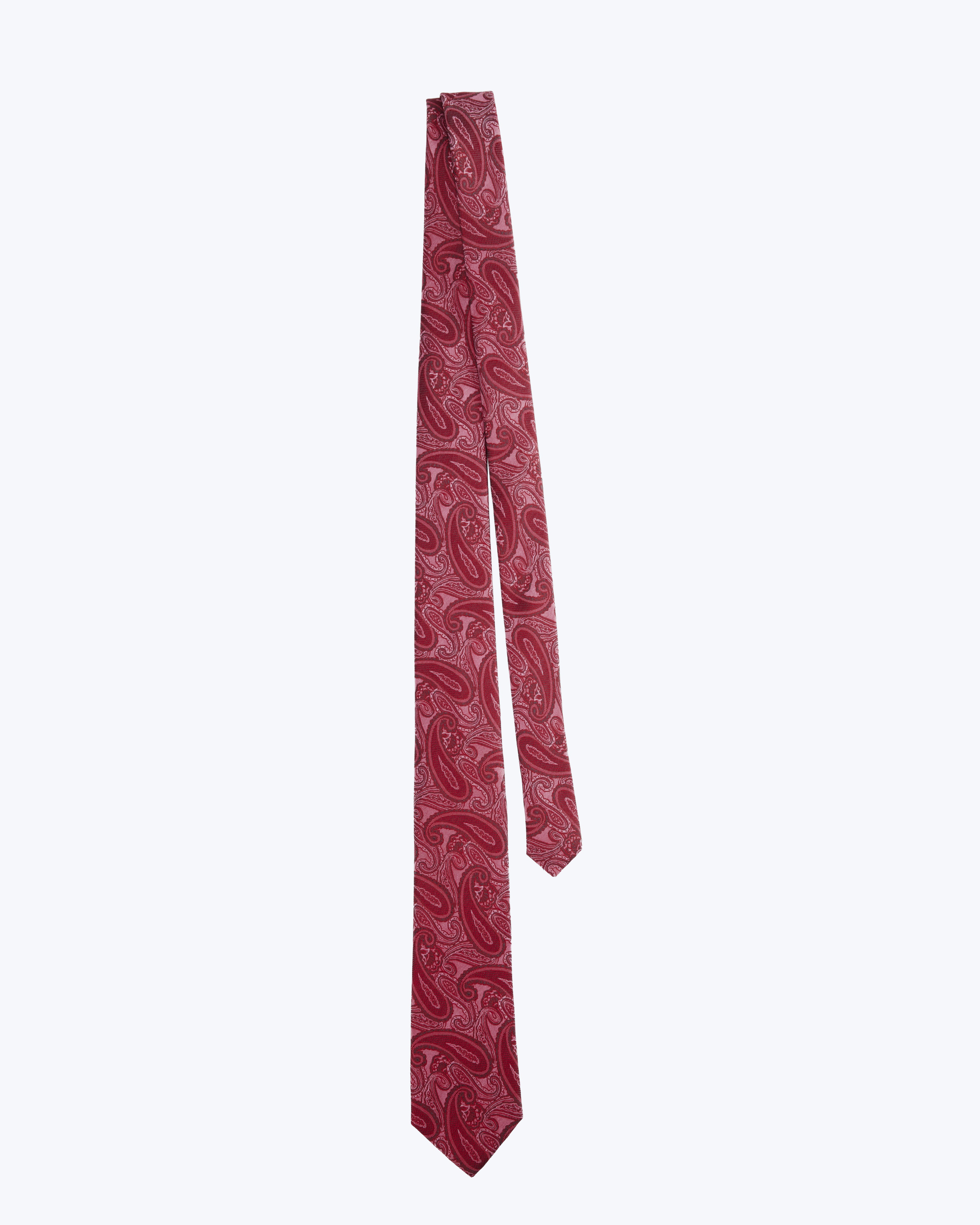 Paisley Silk Jacquard Tie - Garnet