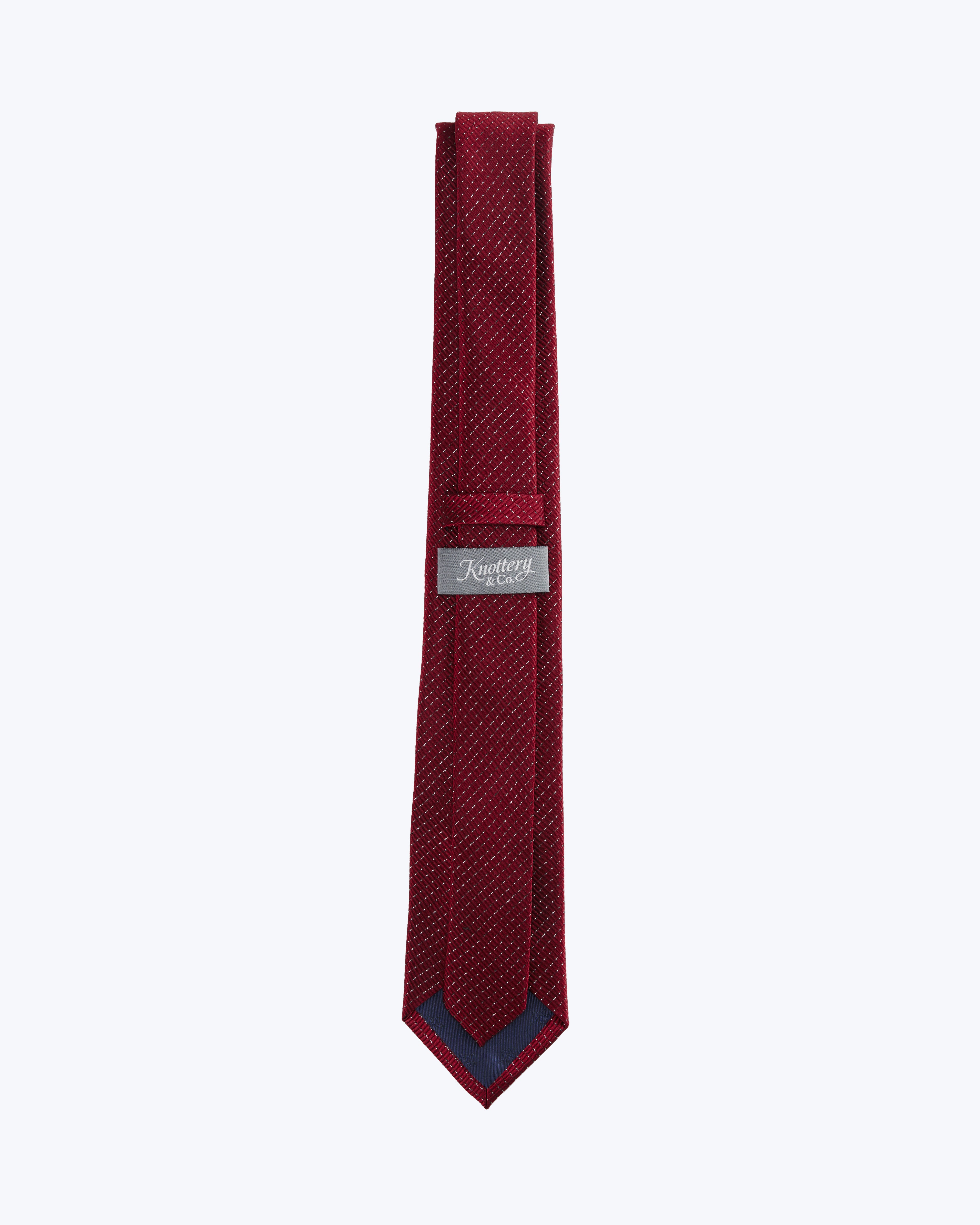 Grid Light Silk Jacquard Tie - Ruby