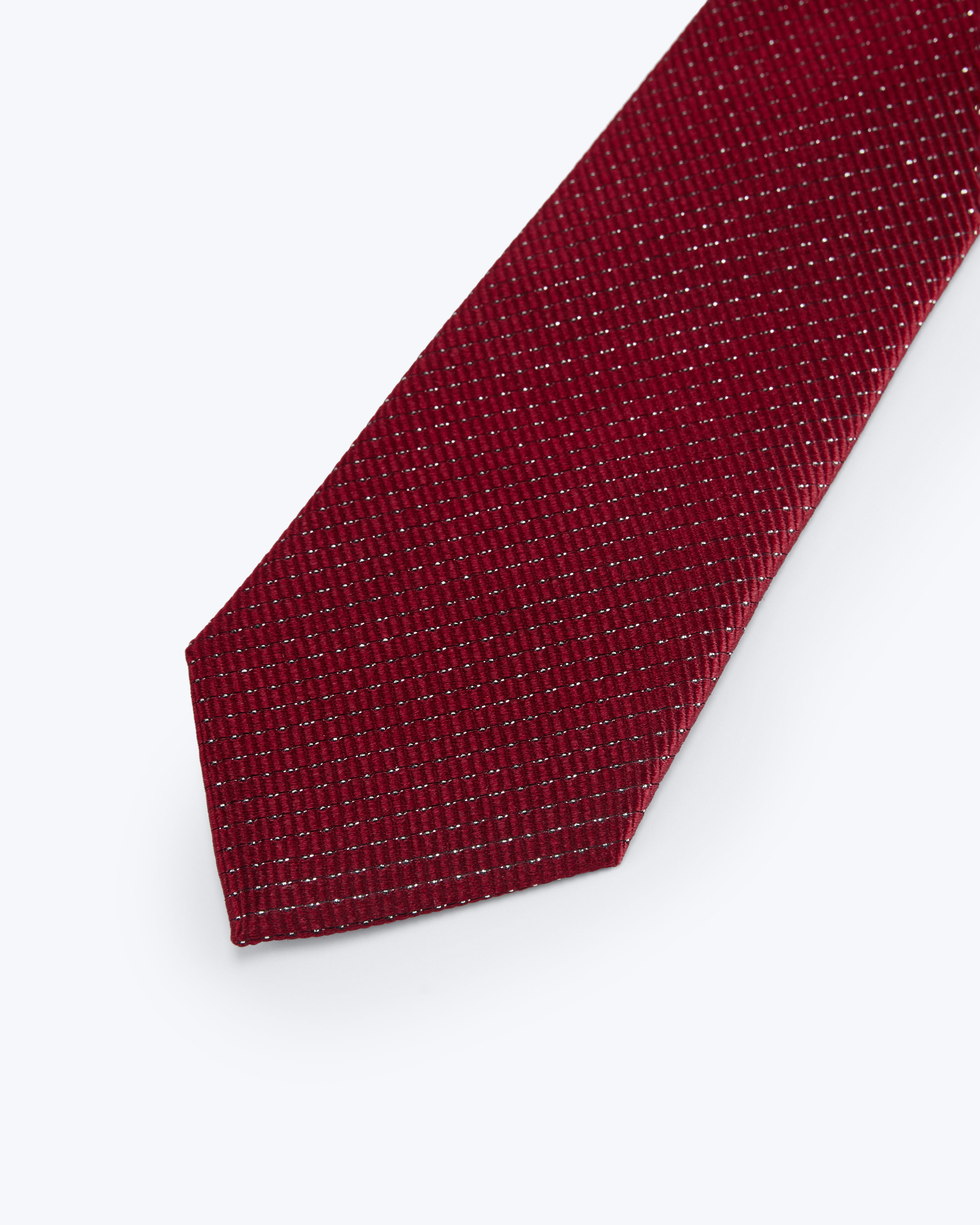 Grid Light Silk Jacquard Tie - Ruby