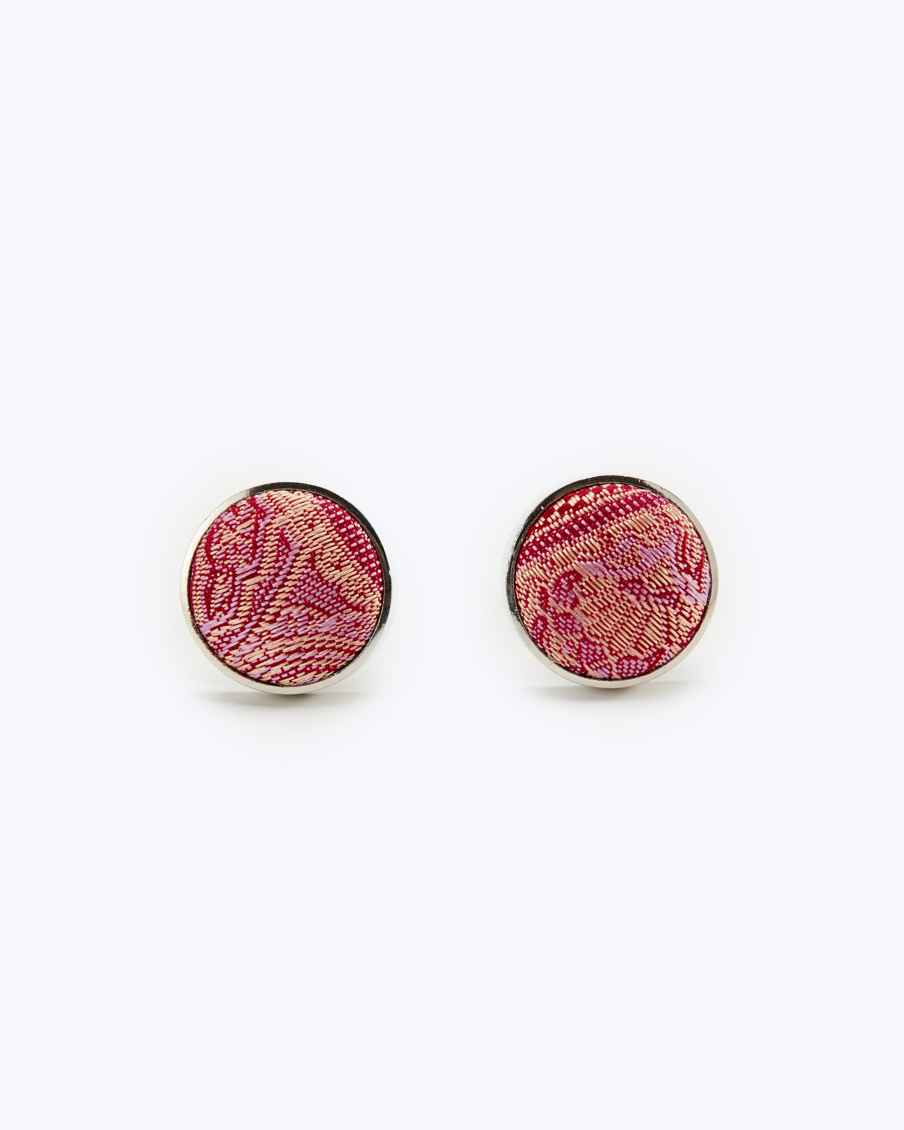 Paisley Silk Cufflinks - Dusty Rose
