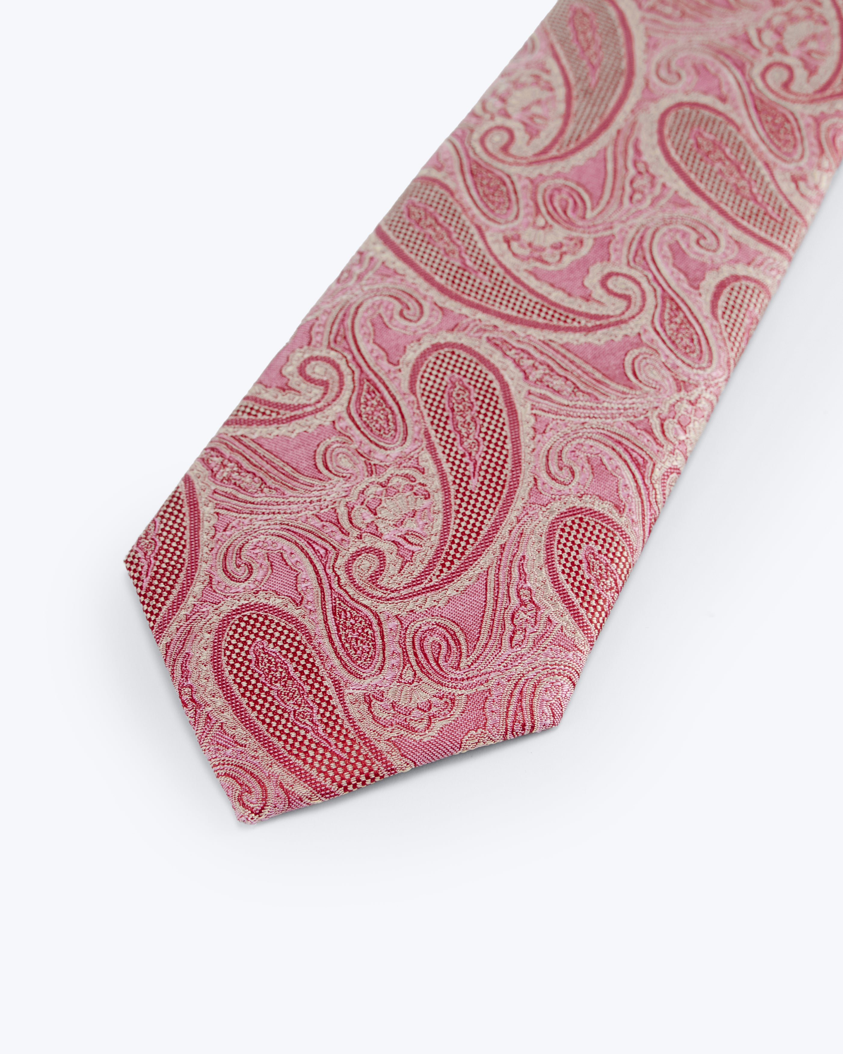 Paisley Silk Jacquard Tie - Dusty Rose