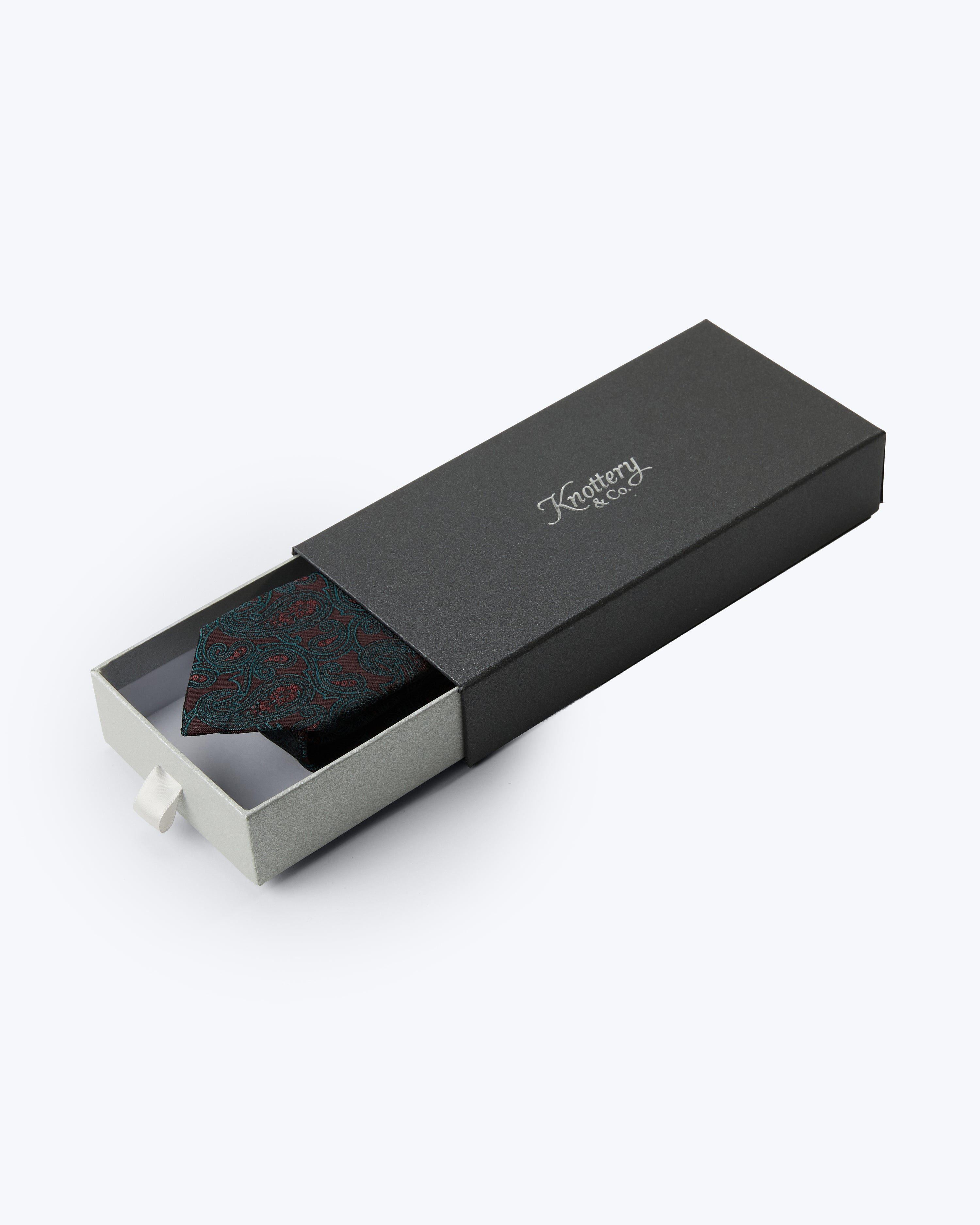 Paisley Silk Jacquard Tie - Deep Merlot