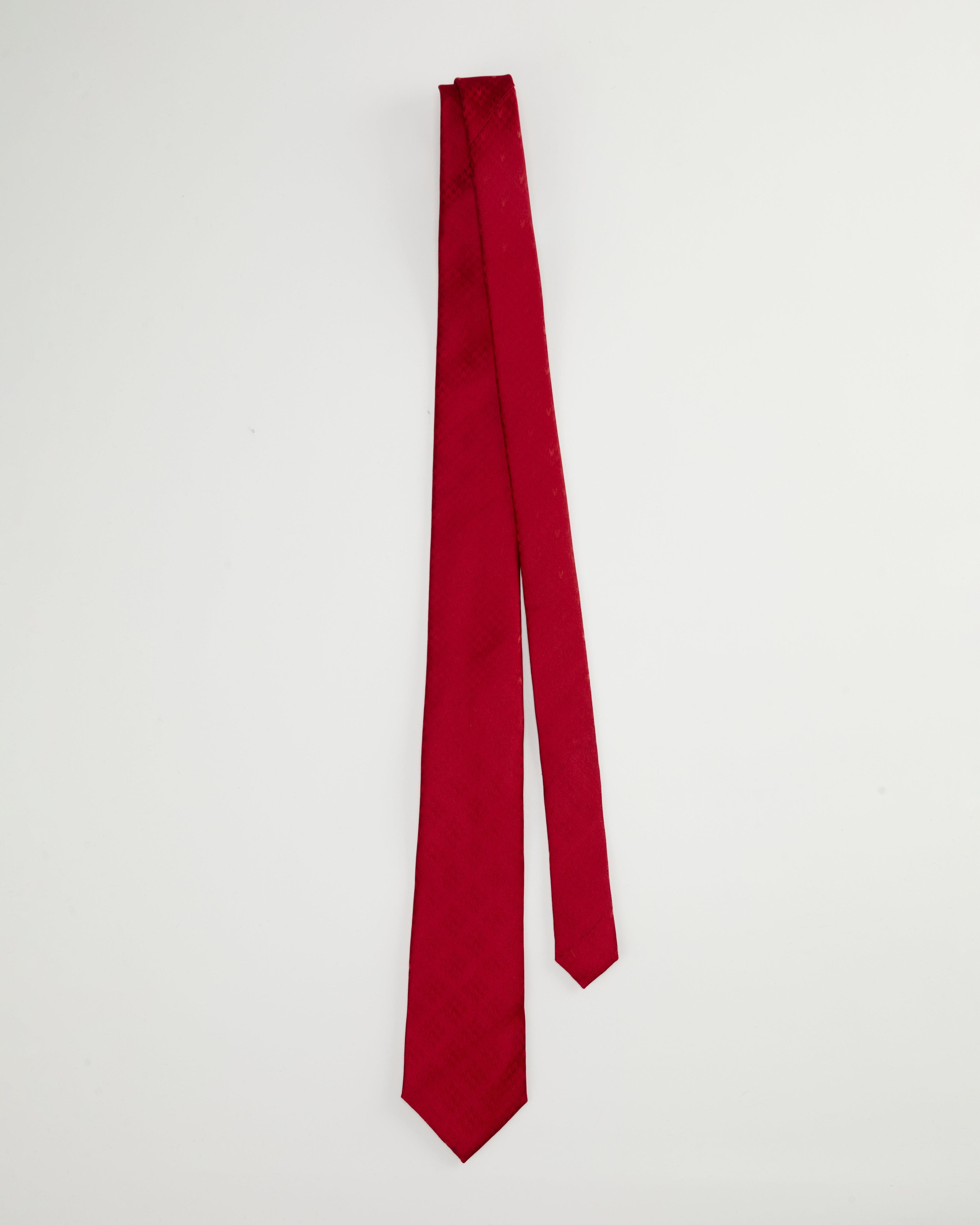 Houndstooth Red Silk Tie
