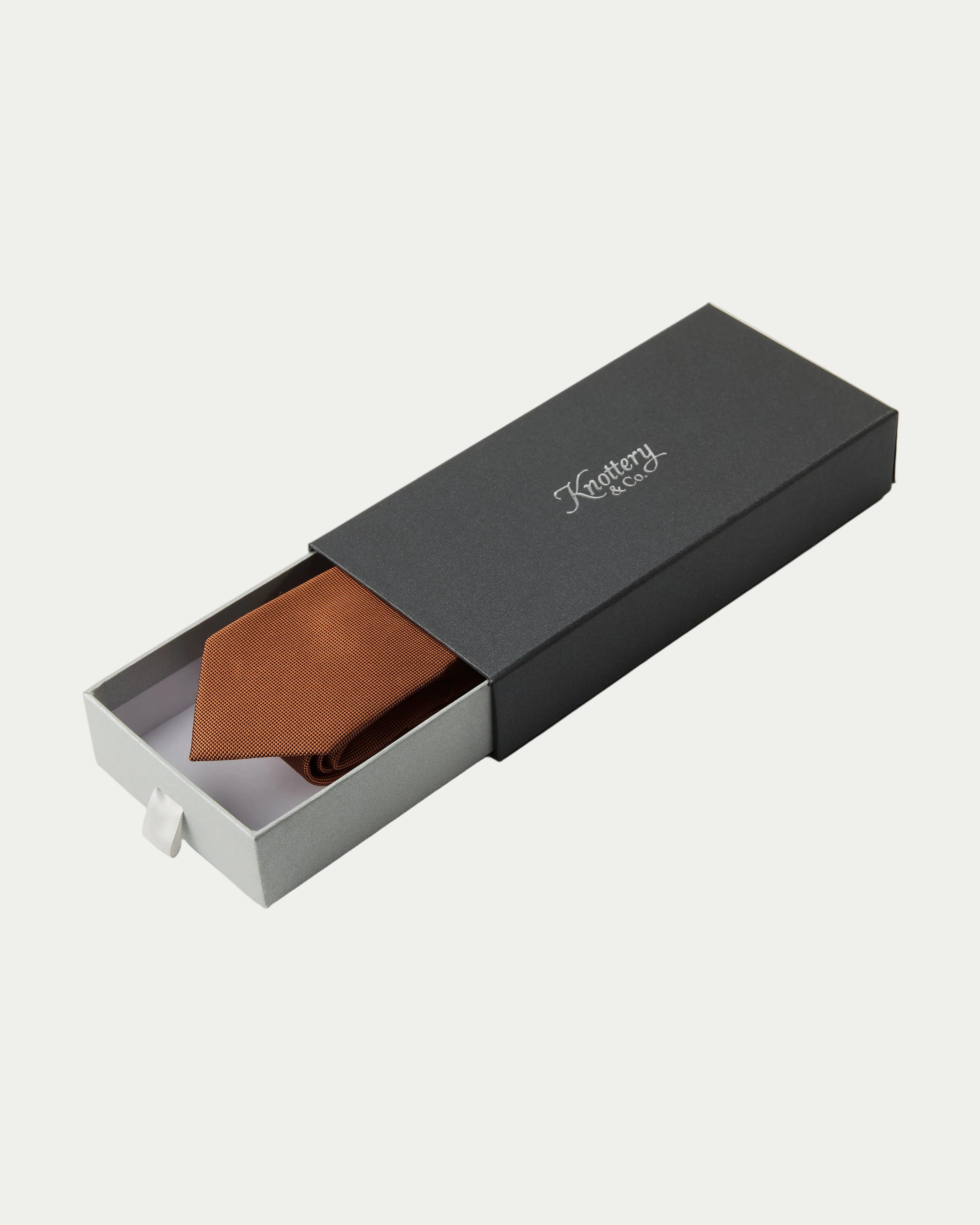 Twill Cinnamon Brown Silk Tie