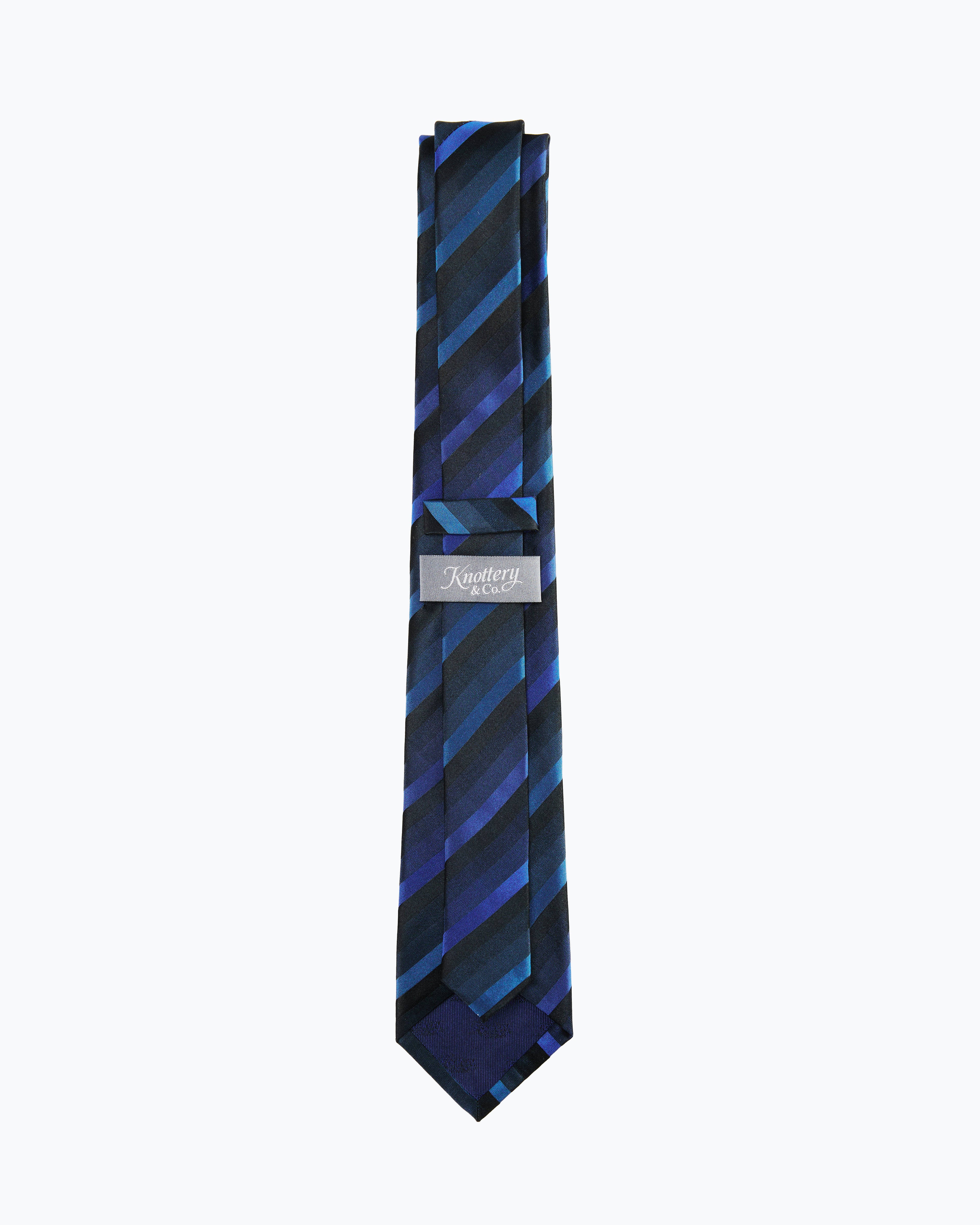 Awning Striped Silk Jacquard Tie - Blue