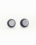 Silver Dot Navy Silk Cufflinks - KNOTTERY & CO. Cufflinks