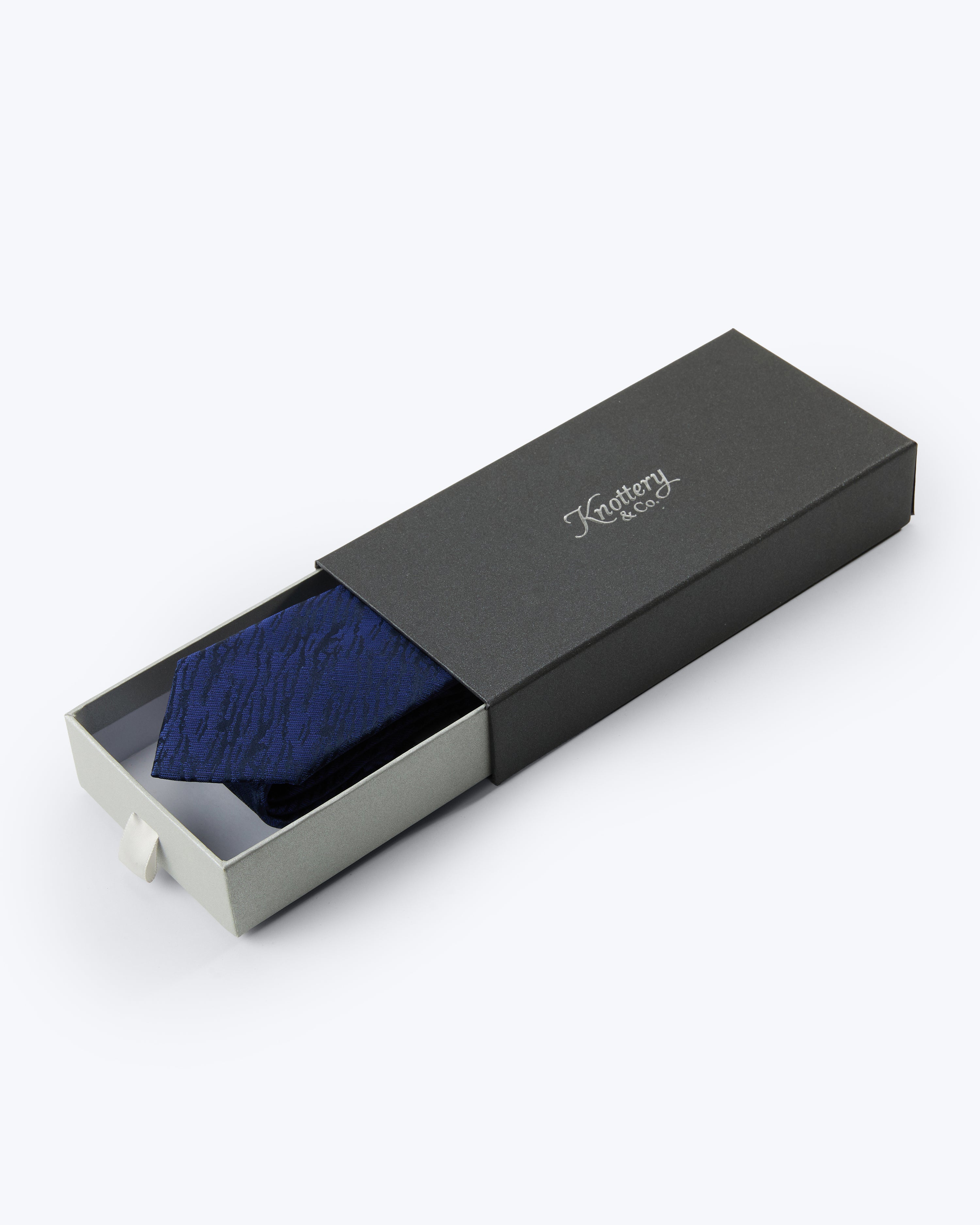 Savannah Stripes Silk Jacquard Tie - Blue