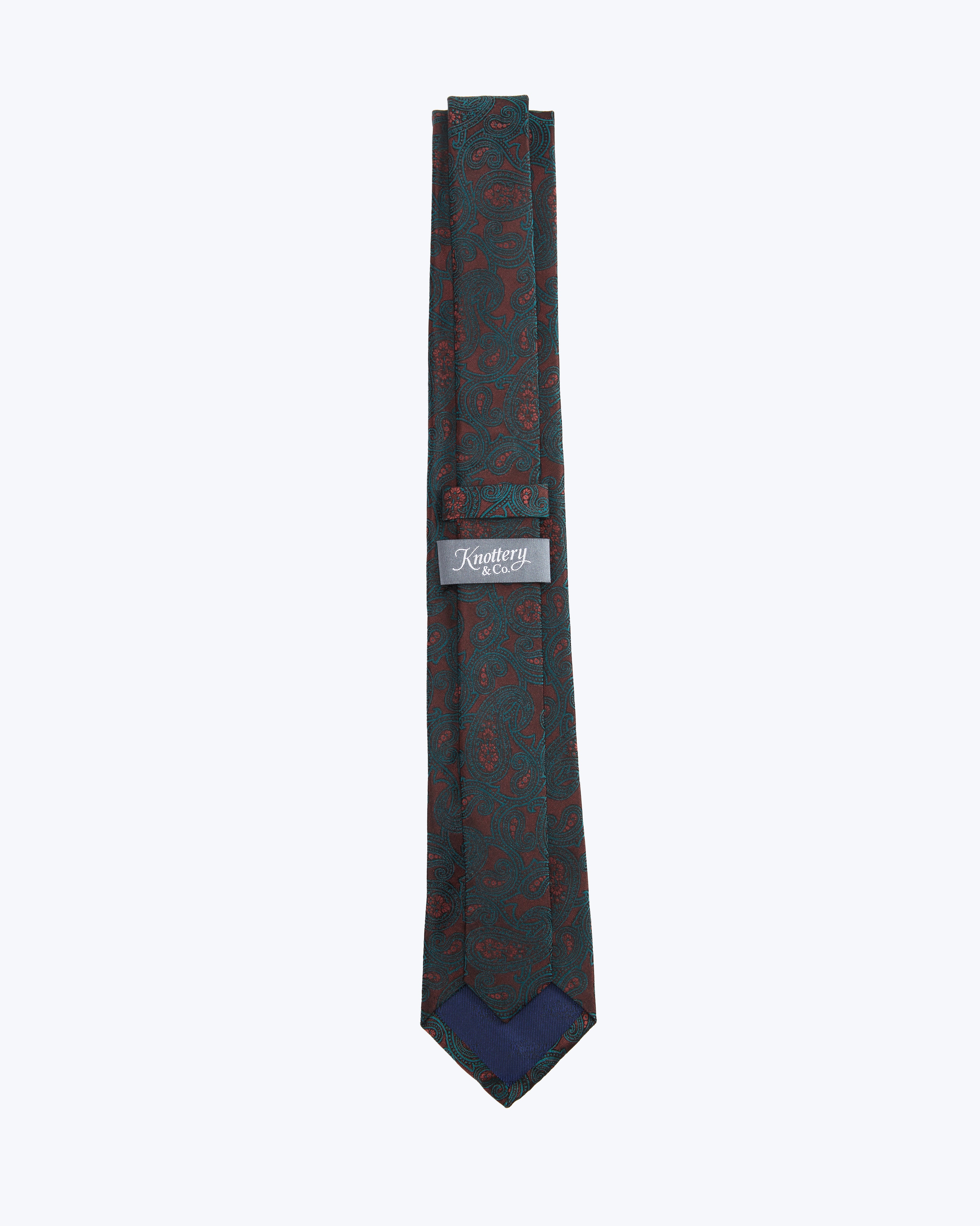 Paisley Silk Jacquard Tie - Deep Merlot