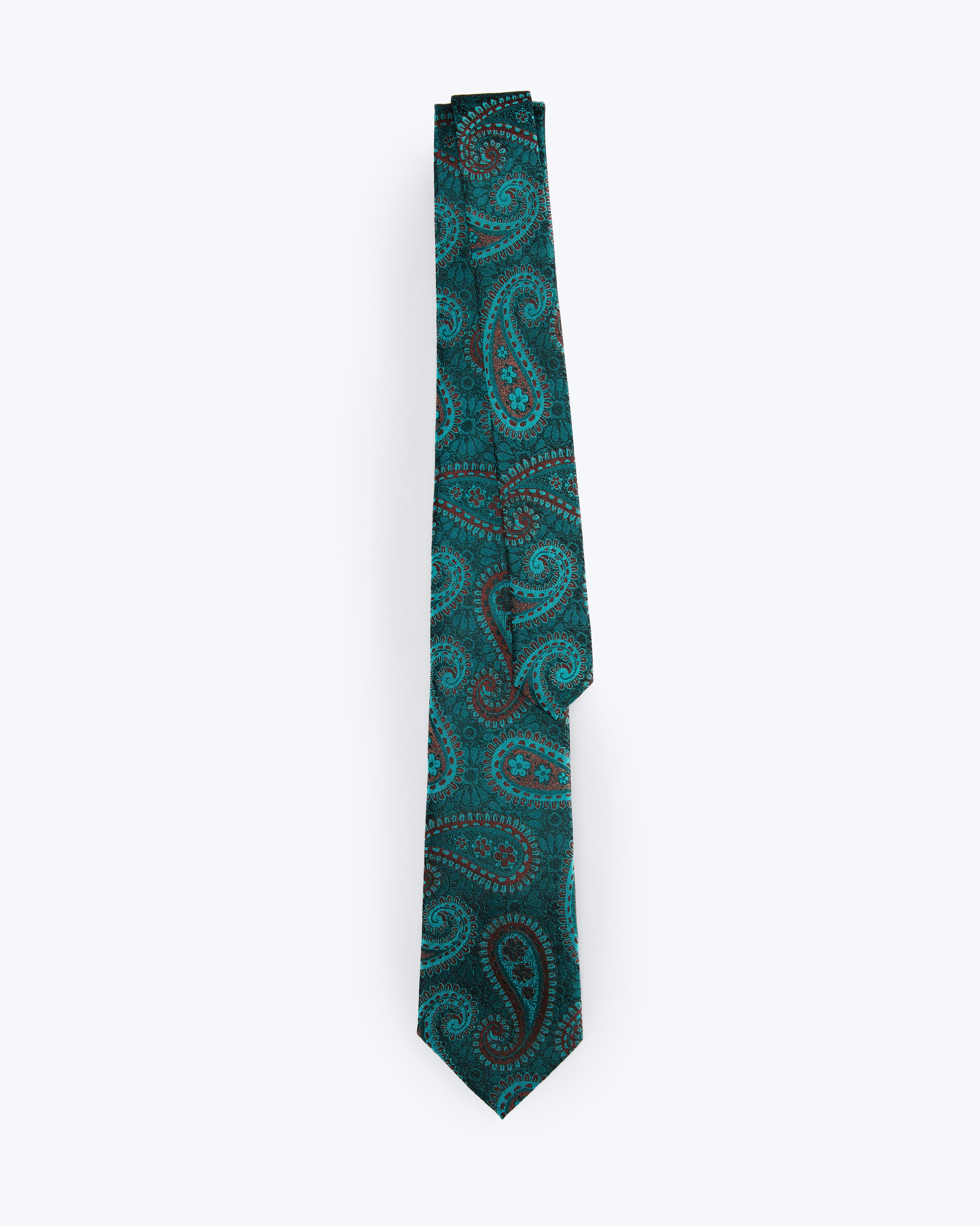 Paisley Silk Jacquard Tie - Dark Green