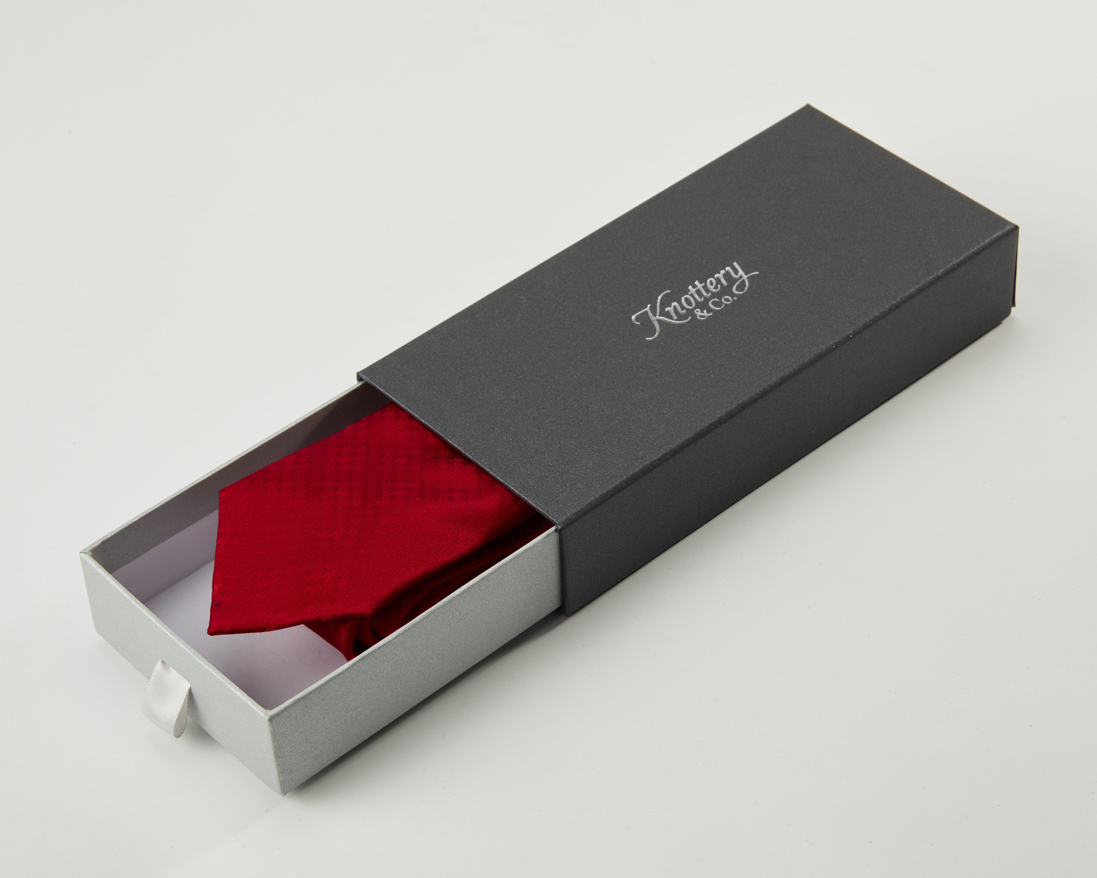 Houndstooth Red Silk Tie