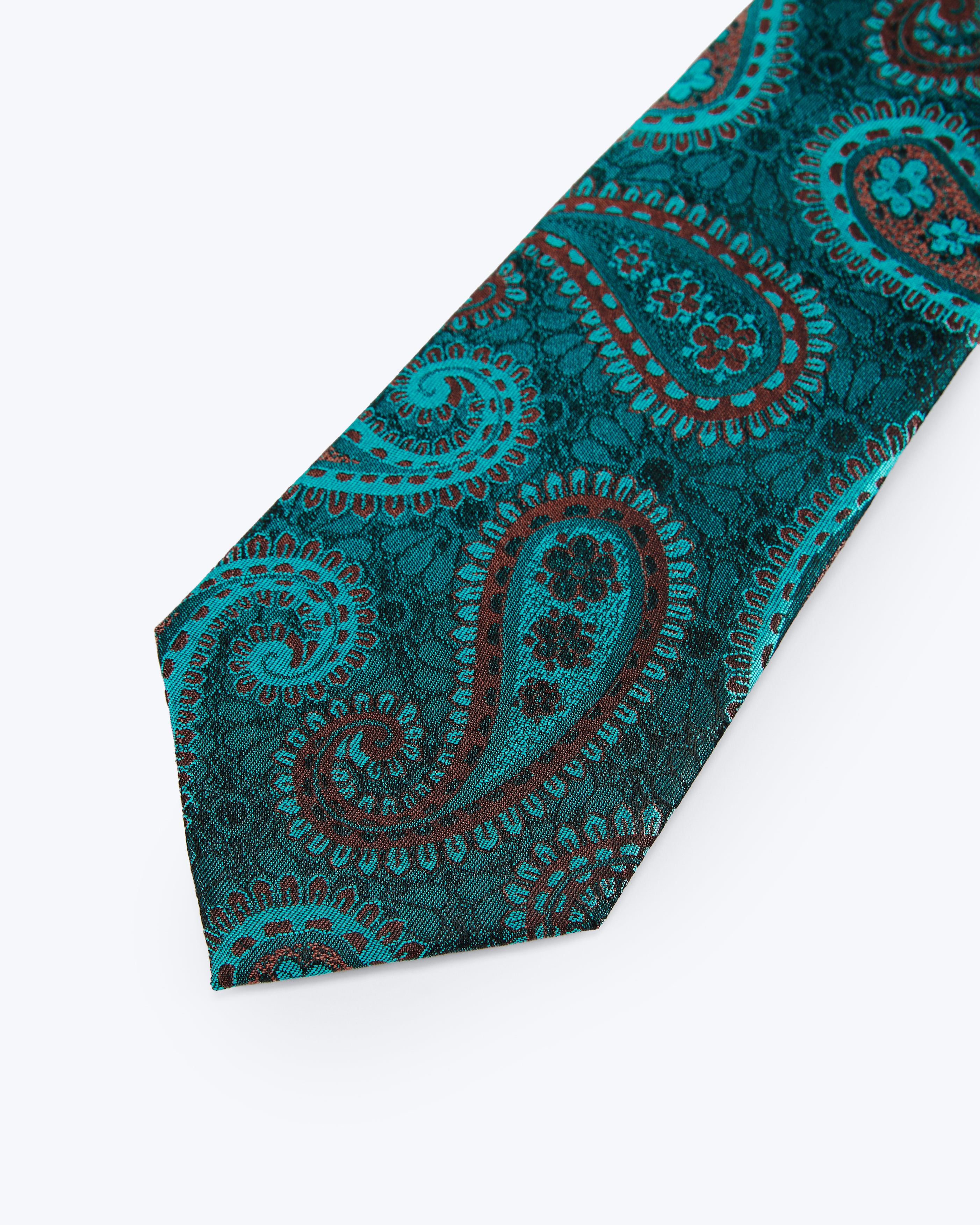 Paisley Silk Jacquard Tie - Dark Green
