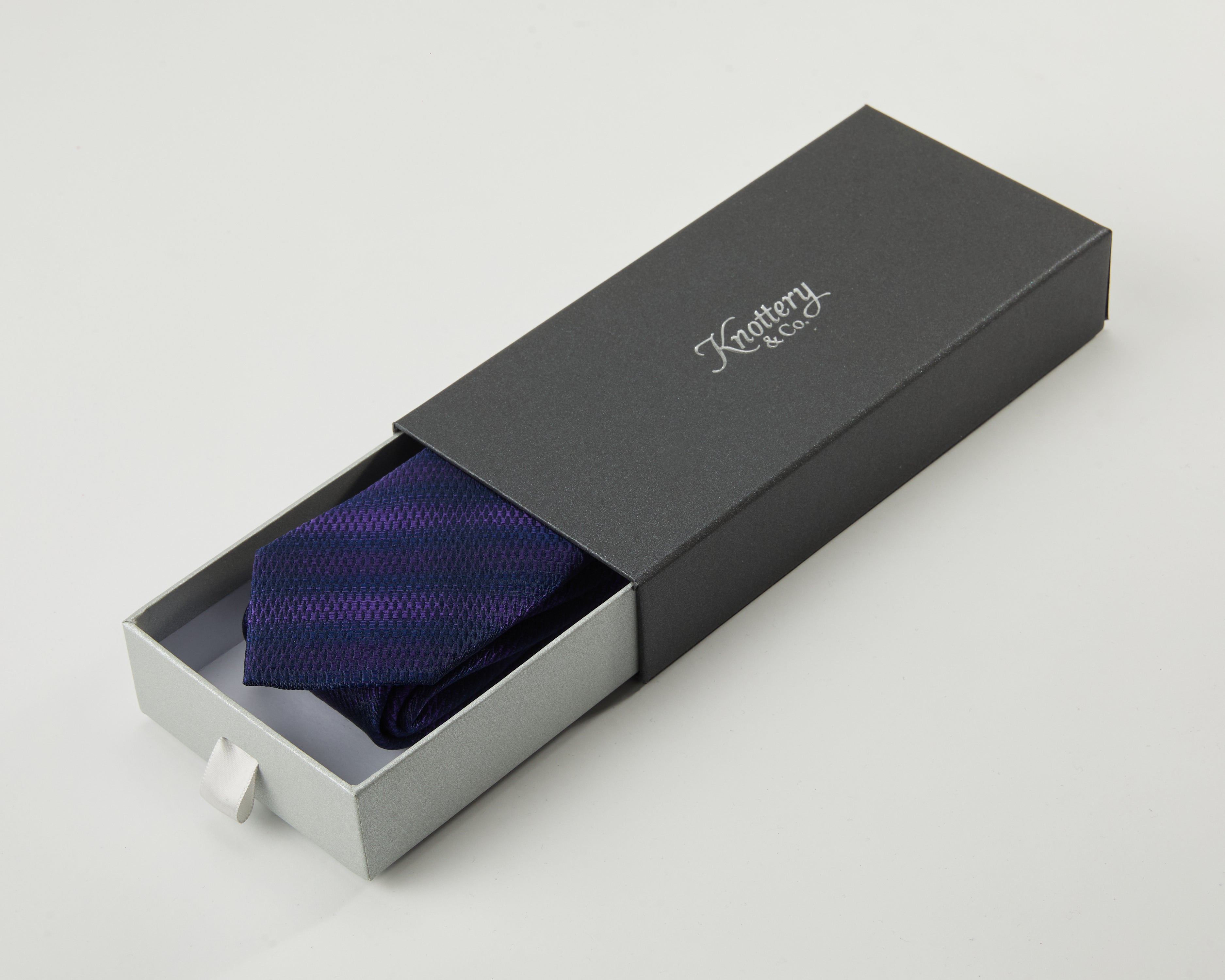 Wave Gradient Blue Violet Silk Tie - KNOTTERY & CO. Silk Tie