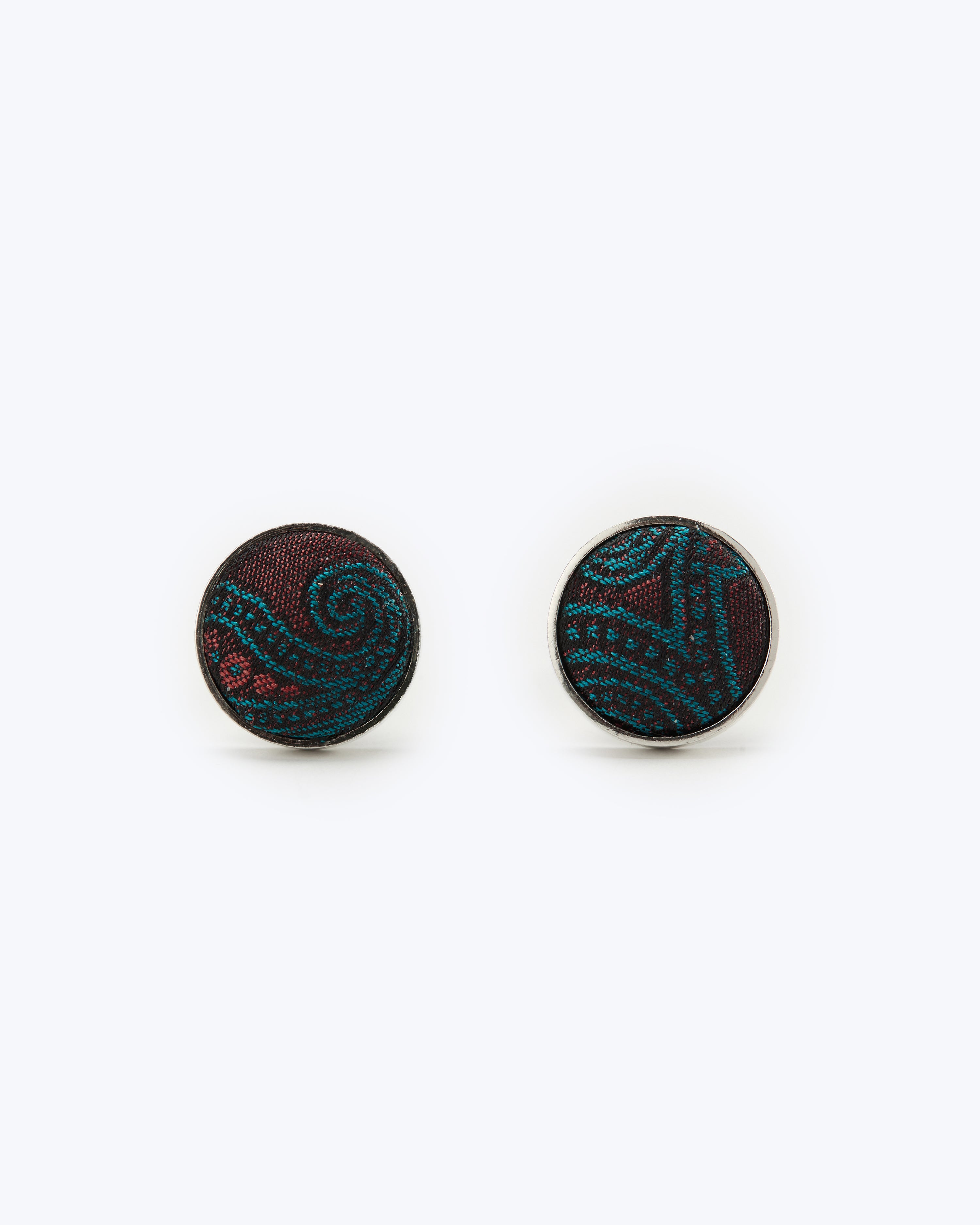 Paisley Silk Cufflinks - Deep Merlot