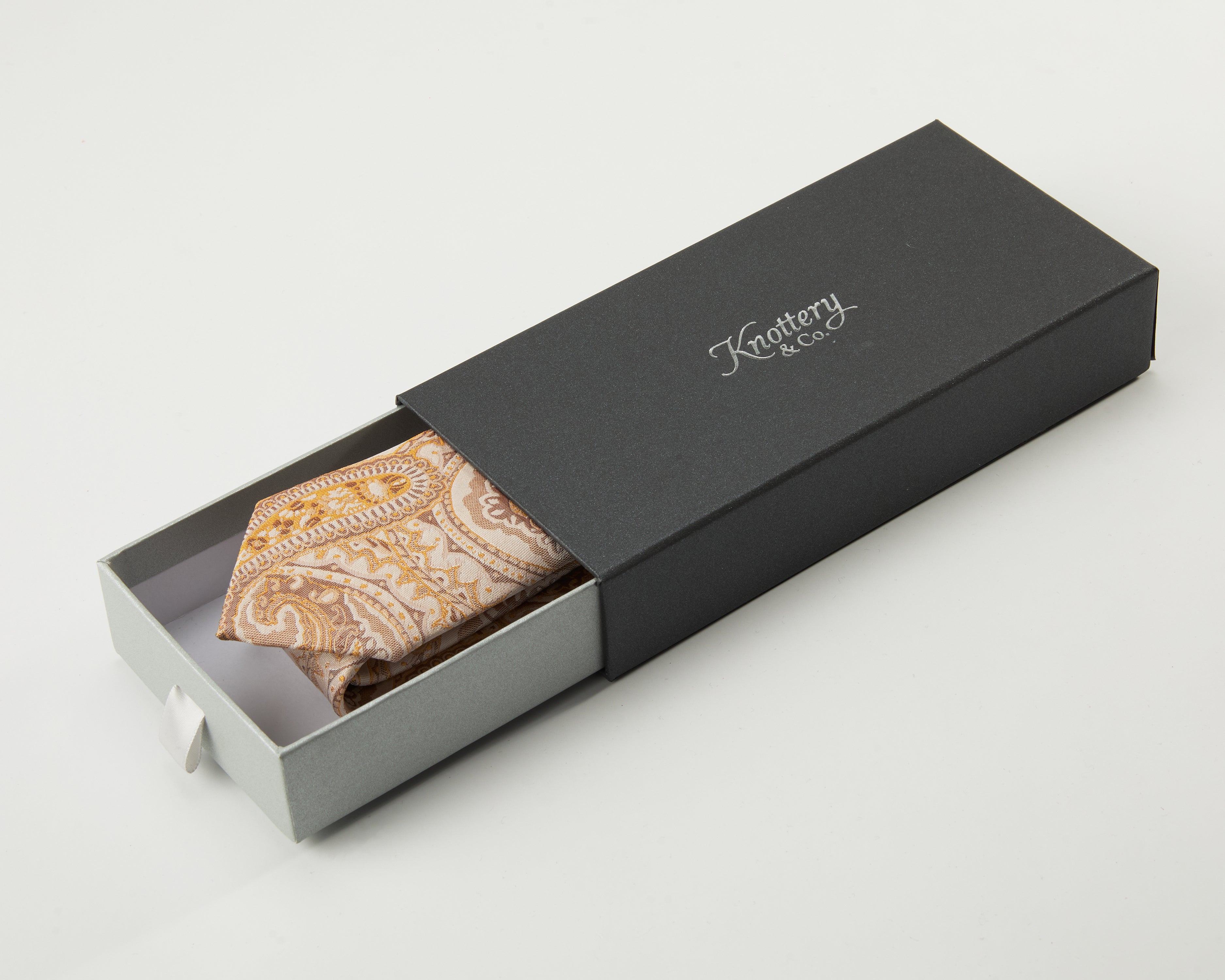 Paisley Latte Silk Tie - KNOTTERY & CO. Silk Tie