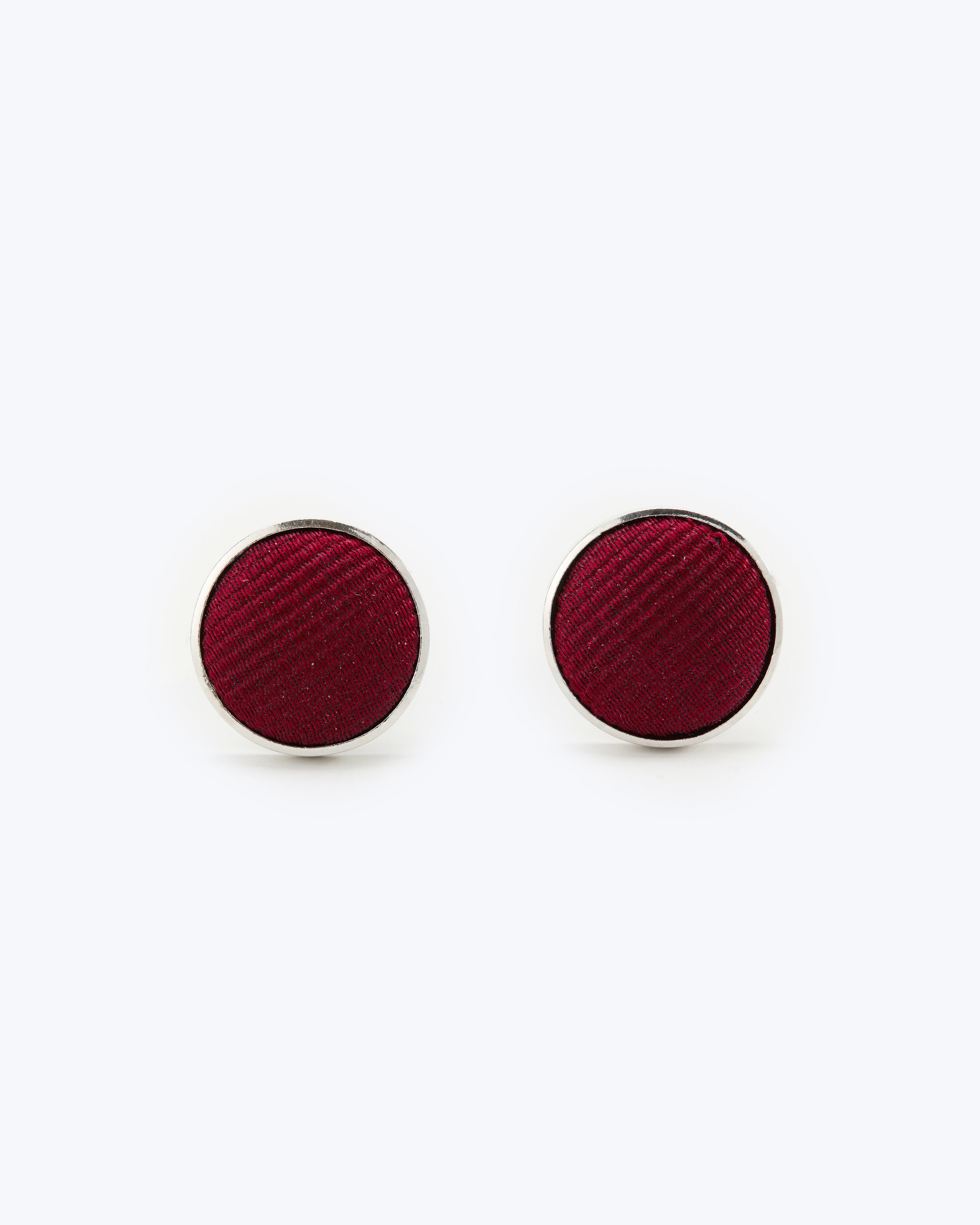 Twill Silk Cufflinks - Red