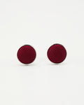 Twill Burgundy Silk Cufflinks - KNOTTERY & CO. Cufflinks