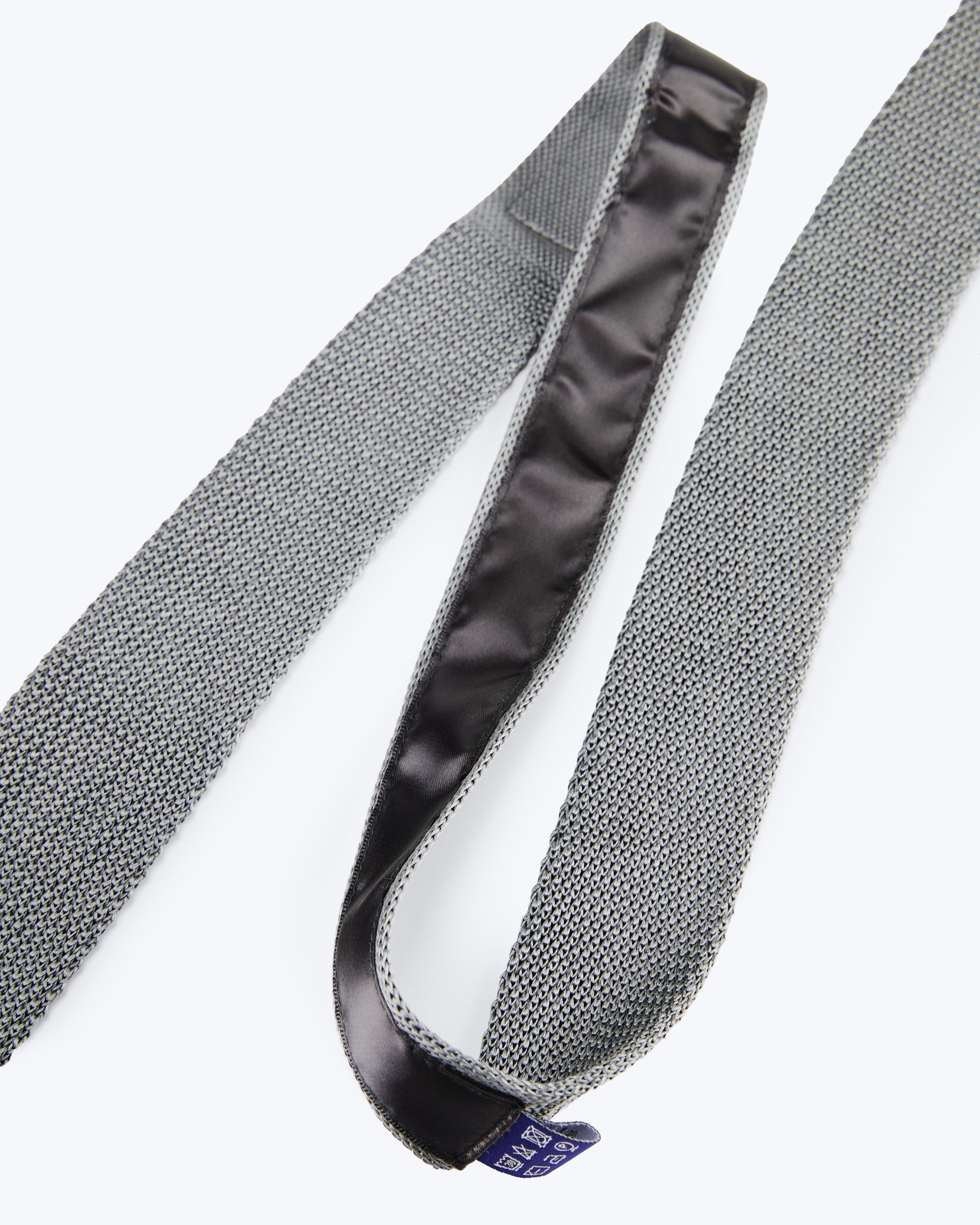 Classic Knit Silk Tie - Grey