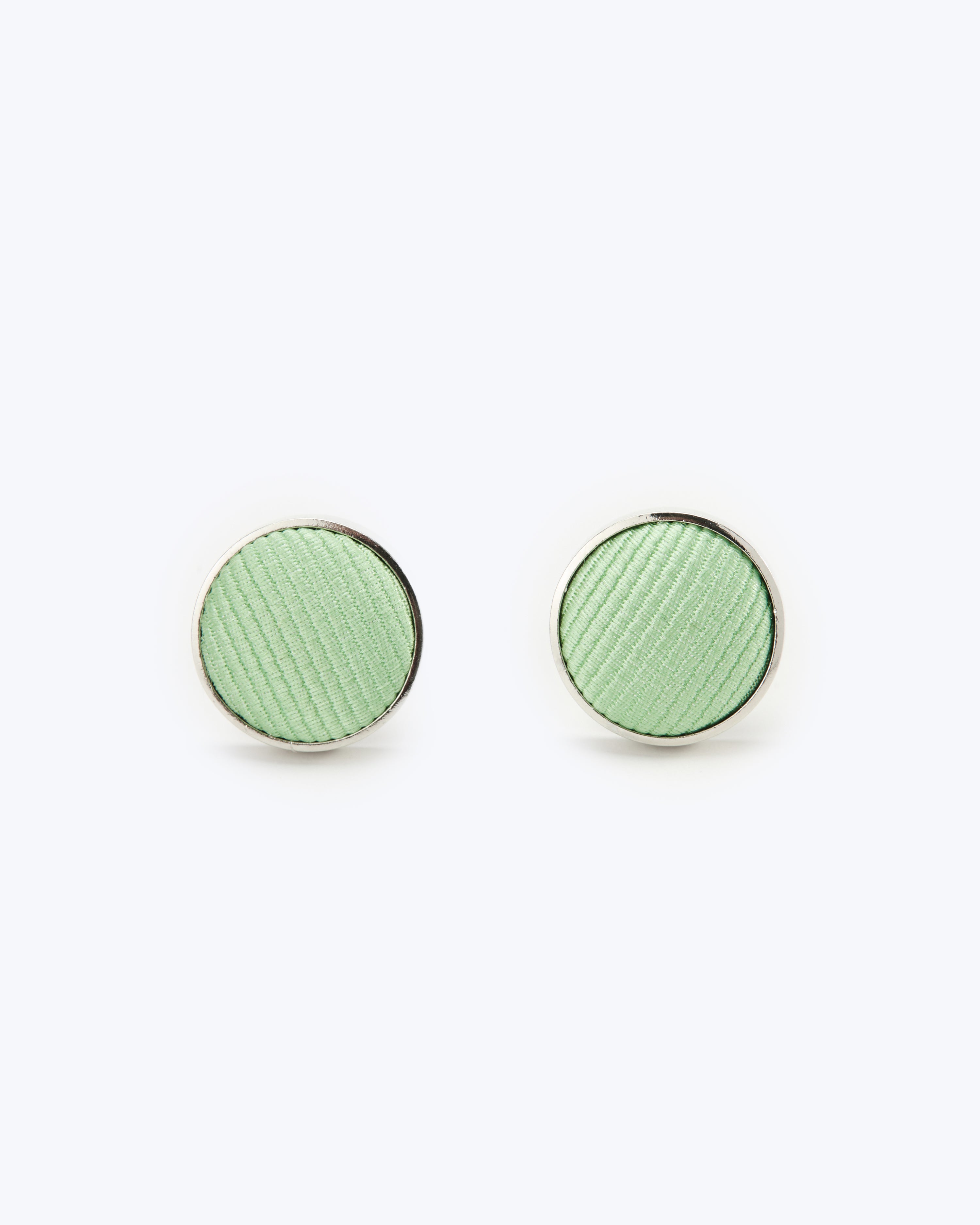 Twill Silk Cufflinks - Apple Green