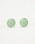 Twill Apple Green Silk Cufflinks - KNOTTERY & CO. Cufflinks