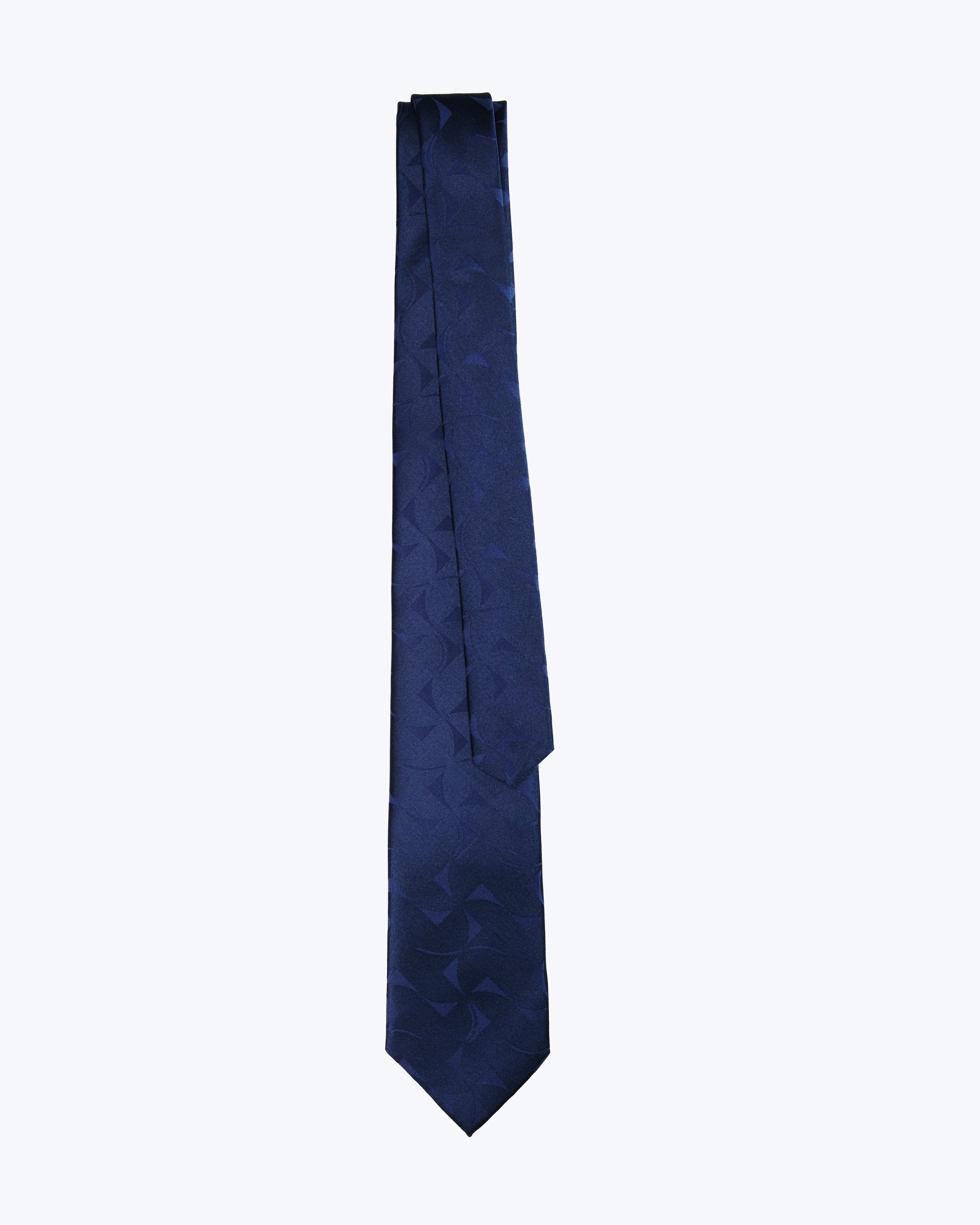 Pinwheel Silk Jacquard Tie - Deep Blue