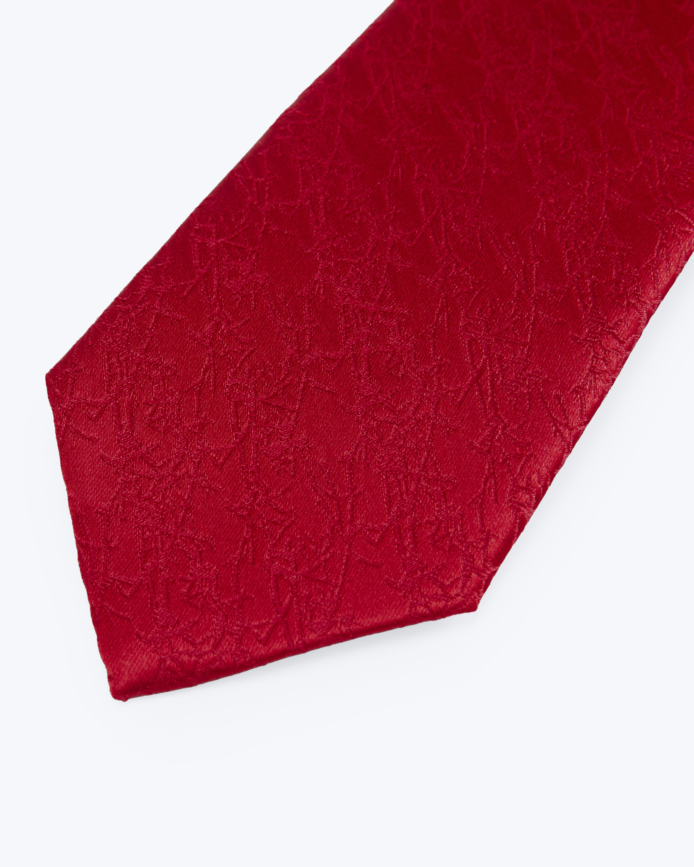Bark Weave Silk Jacquard Tie - Red