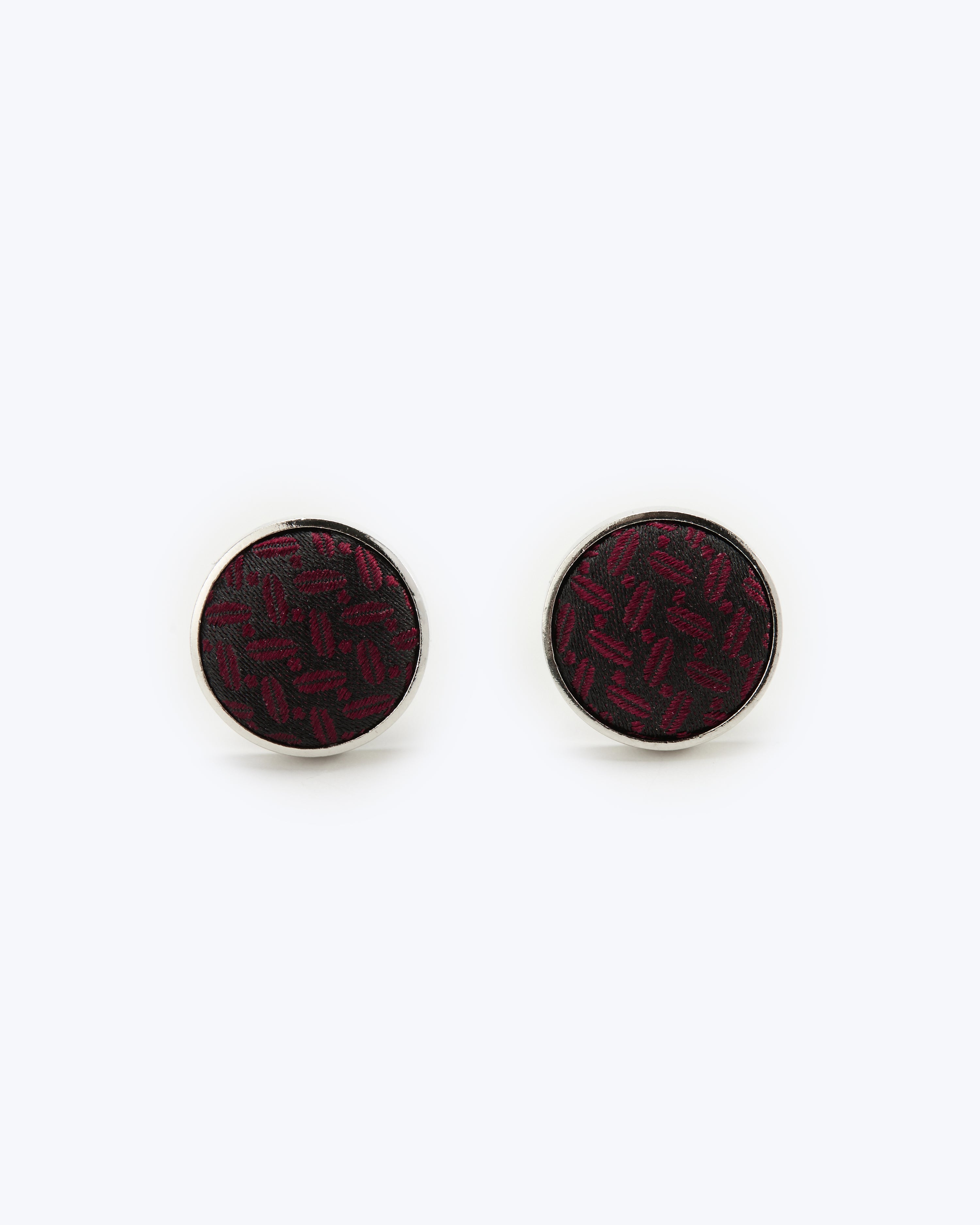 Seed Weave Silk Cufflinks - Red
