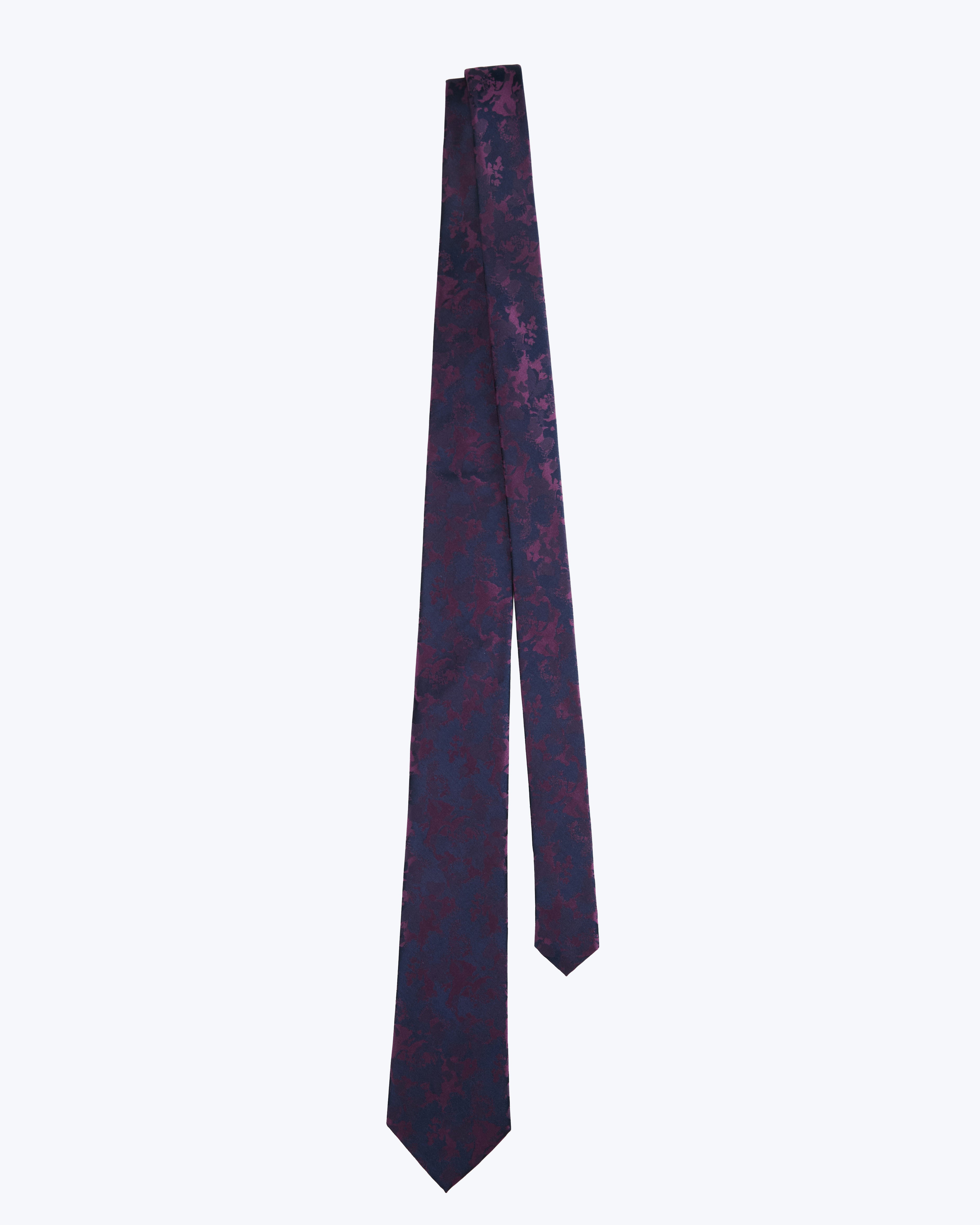 Marble Cloud Silk Jacquard Tie - Purple