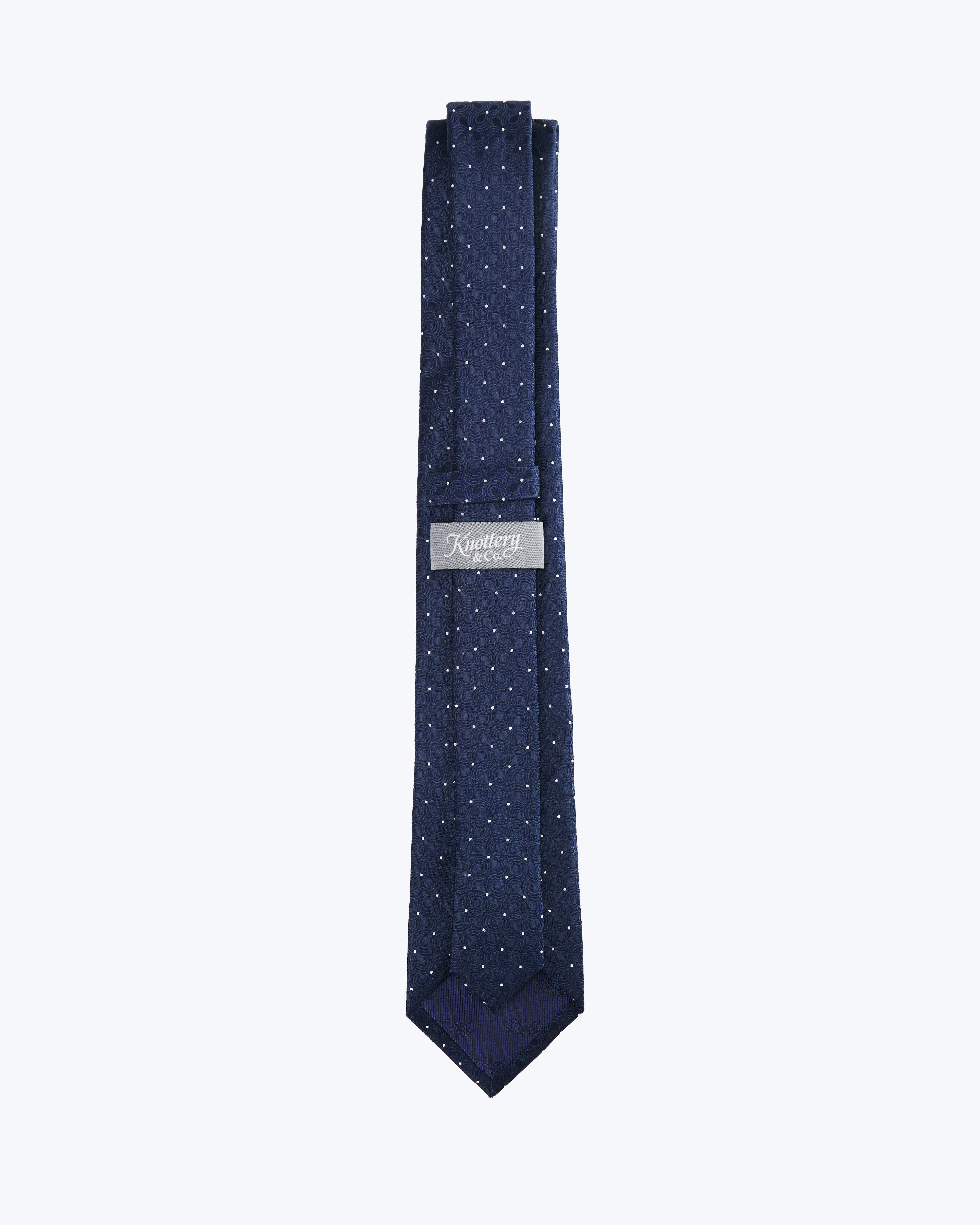 Seigaiha Silk Jacquard Tie - Blue