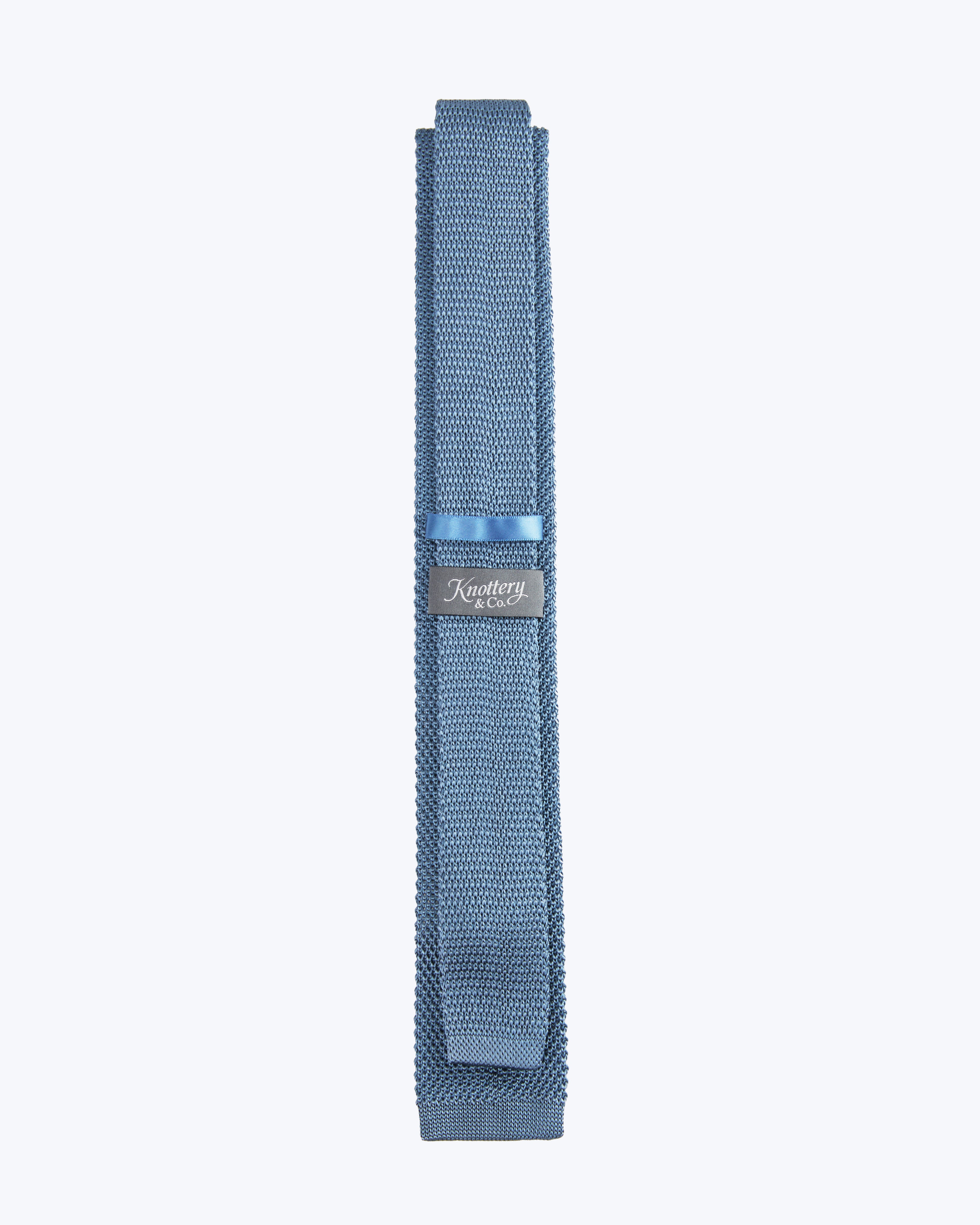 Classic Knit Silk Tie - Mist Blue
