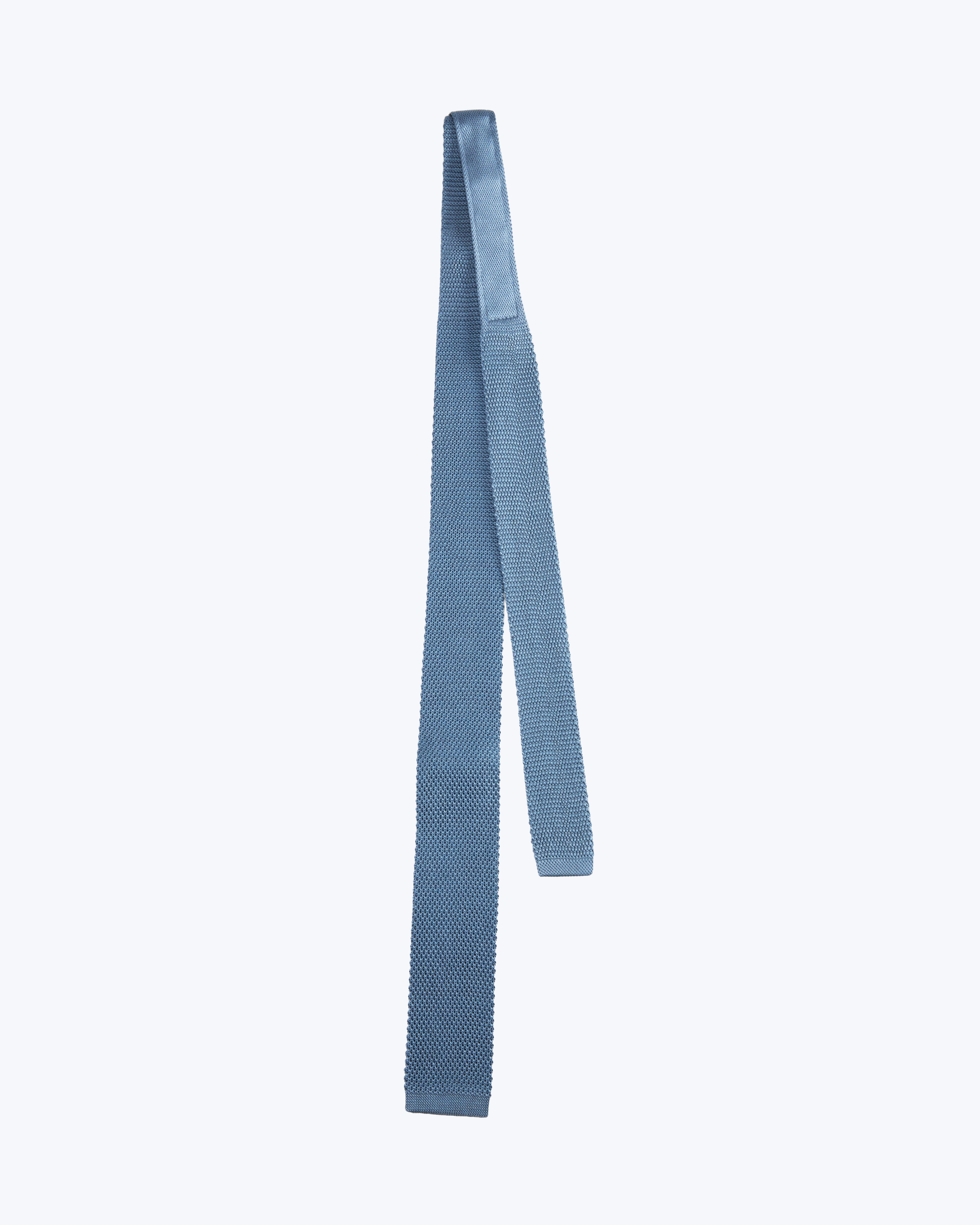 Classic Knit Silk Tie - Mist Blue